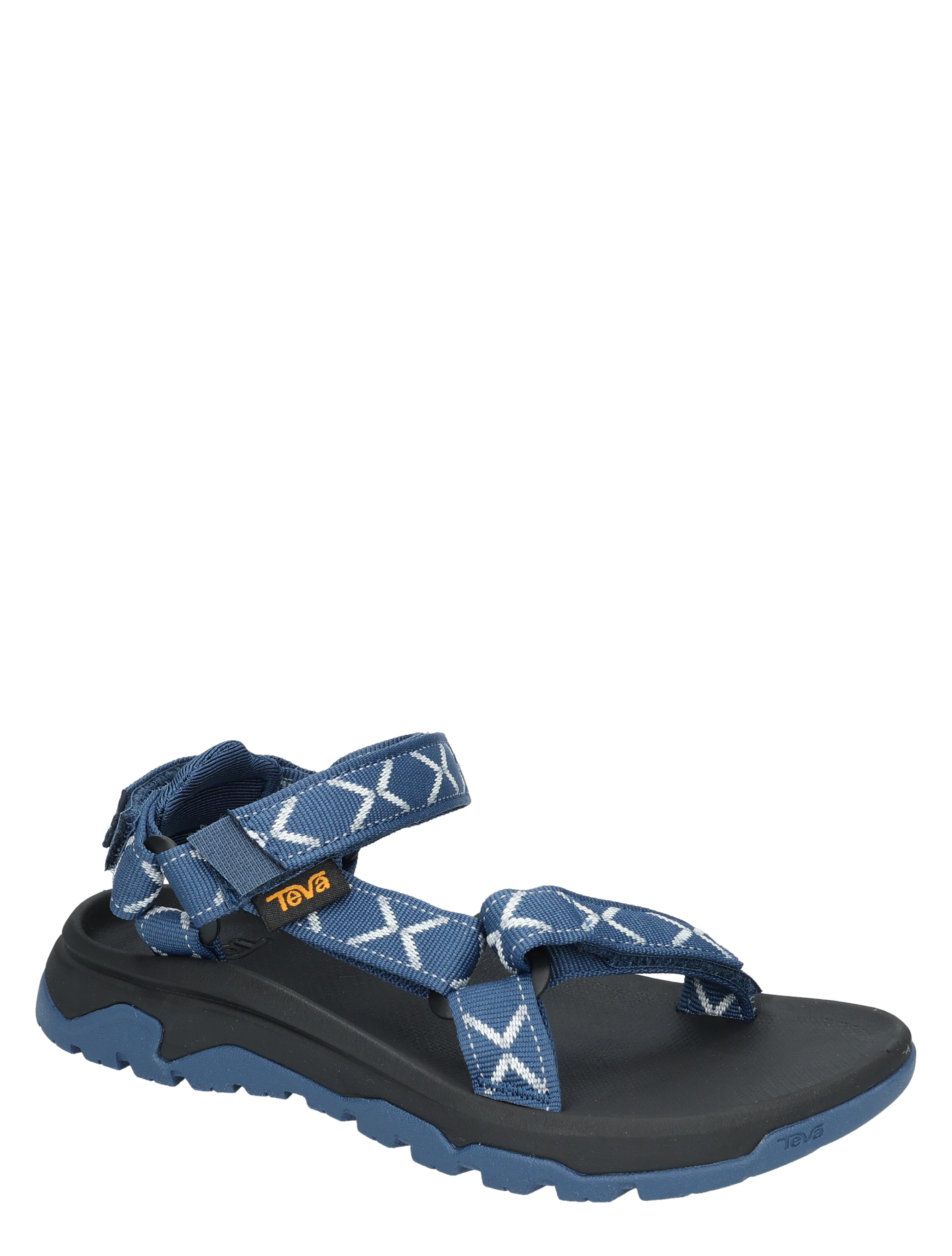 sandalen, heren, sandalen met klittenband, synthetisch materiaal, blauw met patroon