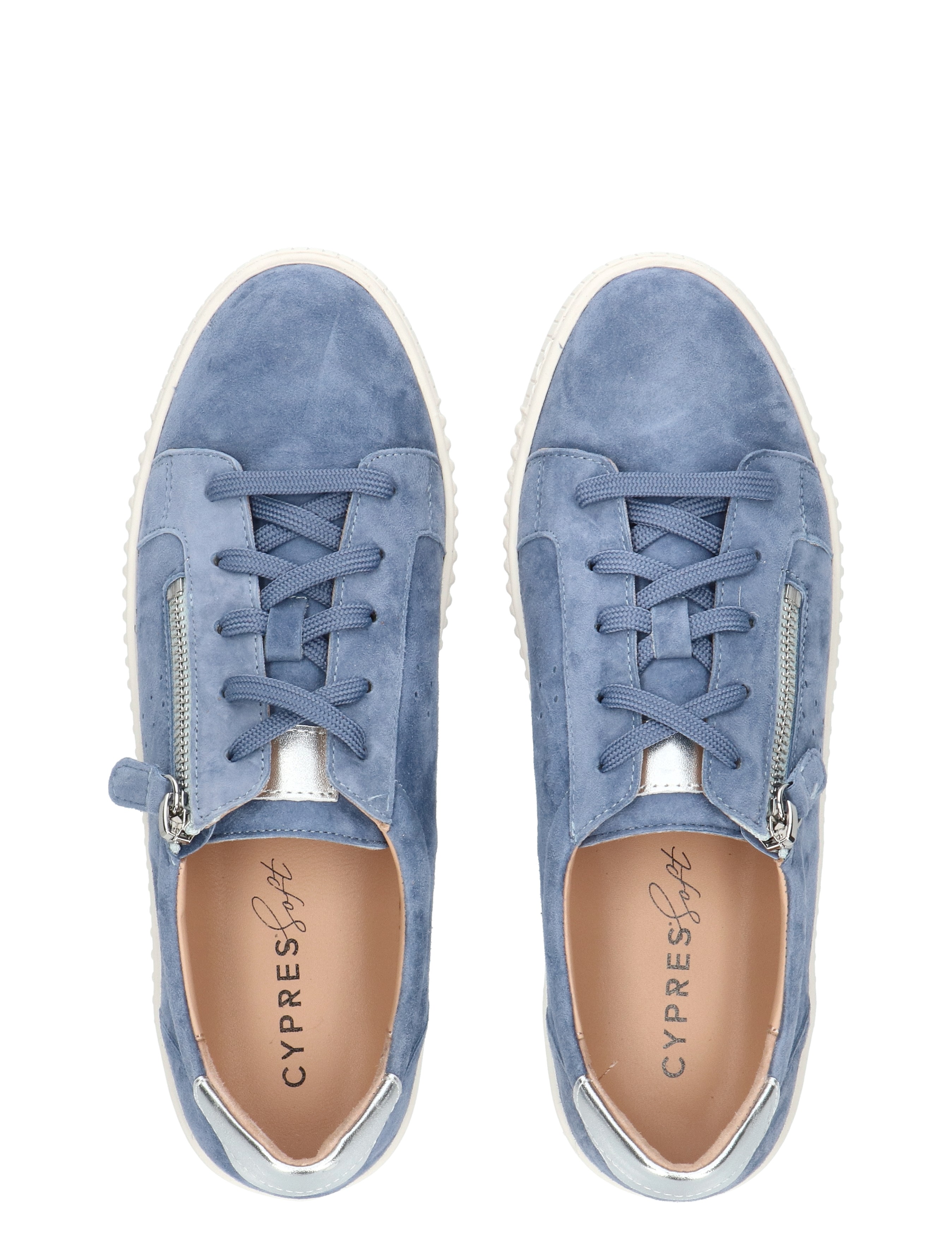 suède, blauw, sneakers, veters, zijzip