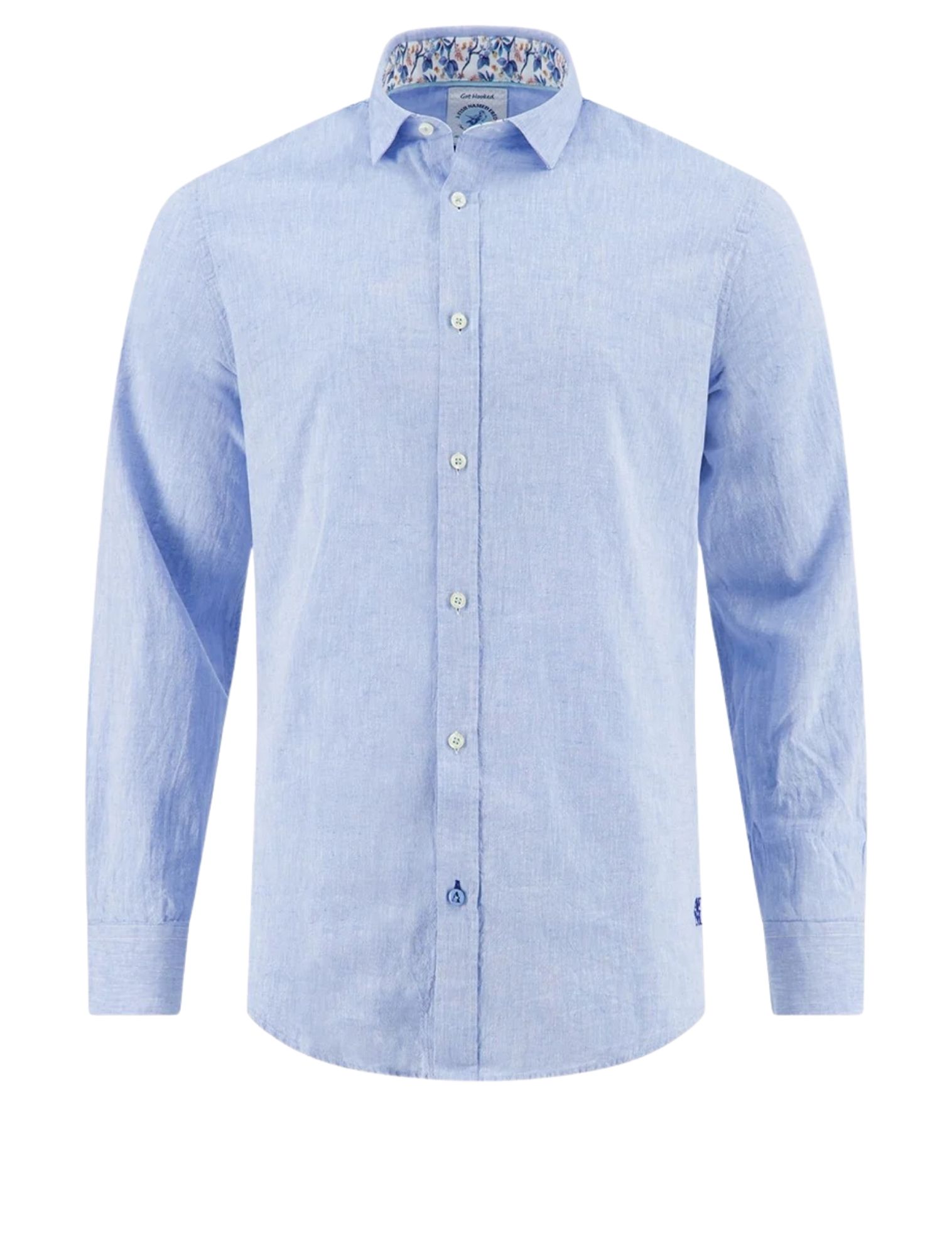 A Fish Named Fred - Shirt Linen 610 Light Blue - Heren - Shirts - 51194_33_1