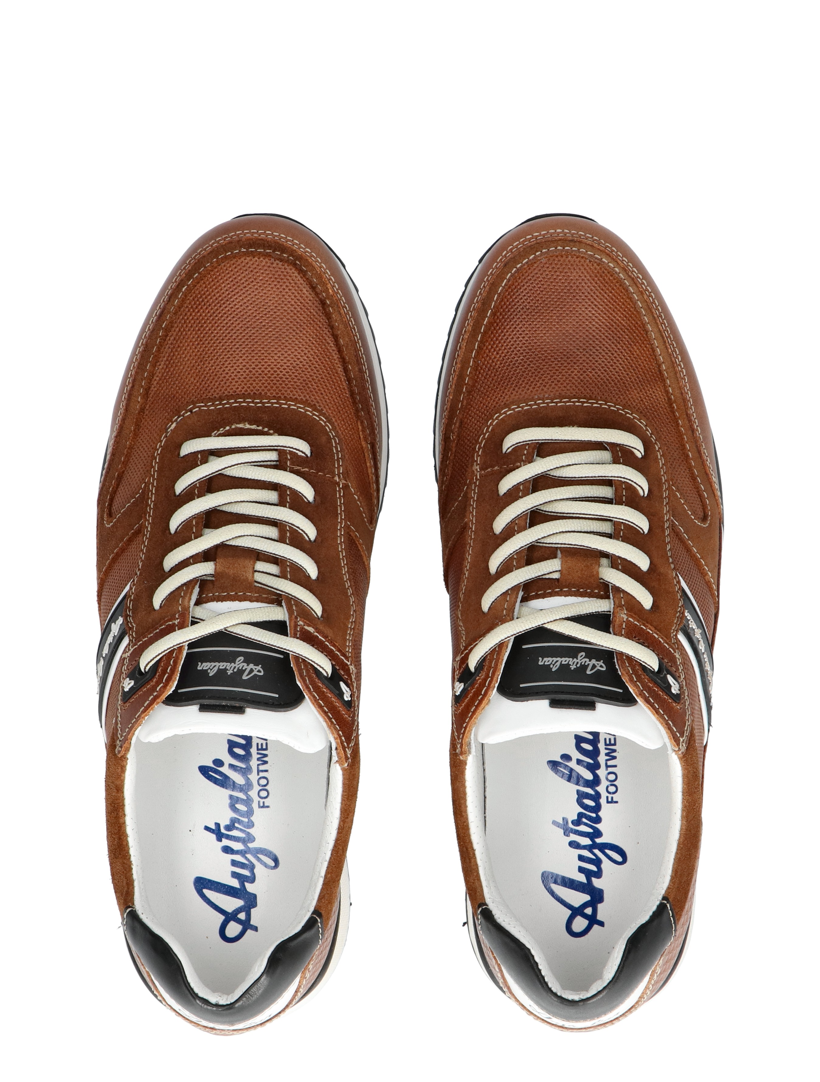 Australian - Filmon Cognac Combi G-Wijdte - Heren - Veterschoenen - Casual Veterschoenen - Lage Sneakers - Sneakers - 44113_22_7