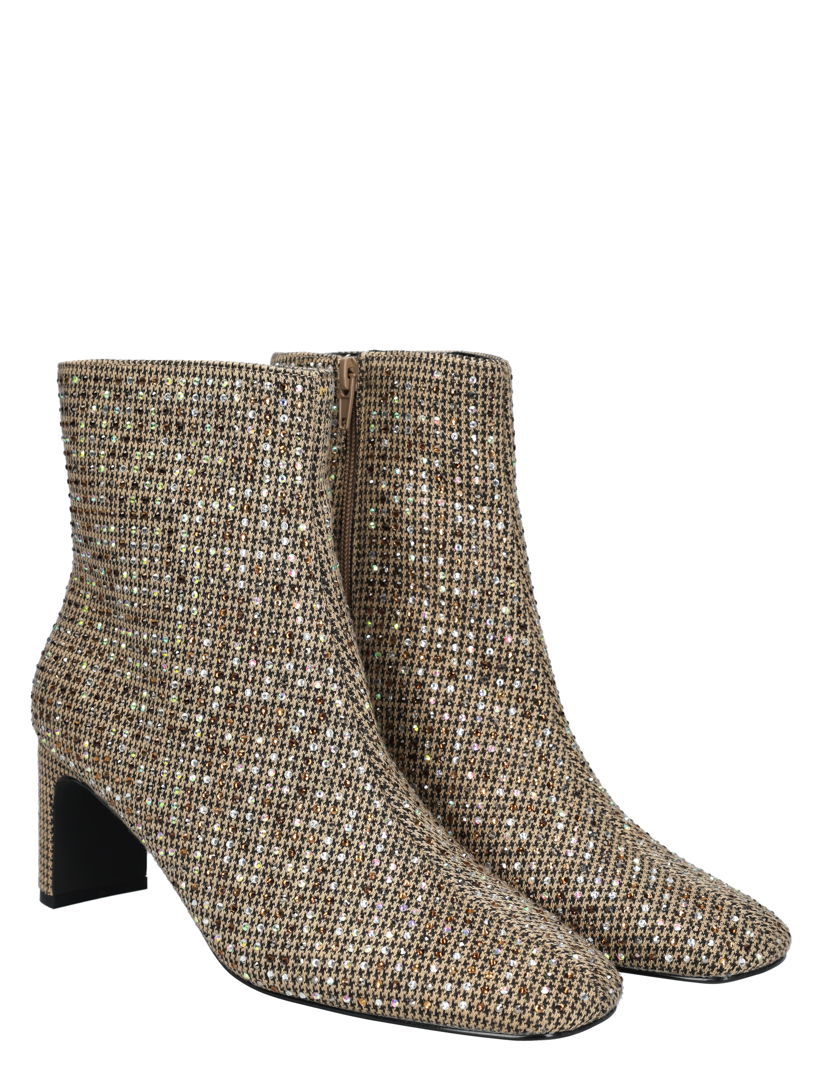ankle boots, glitter, metallic, block heel, zipper