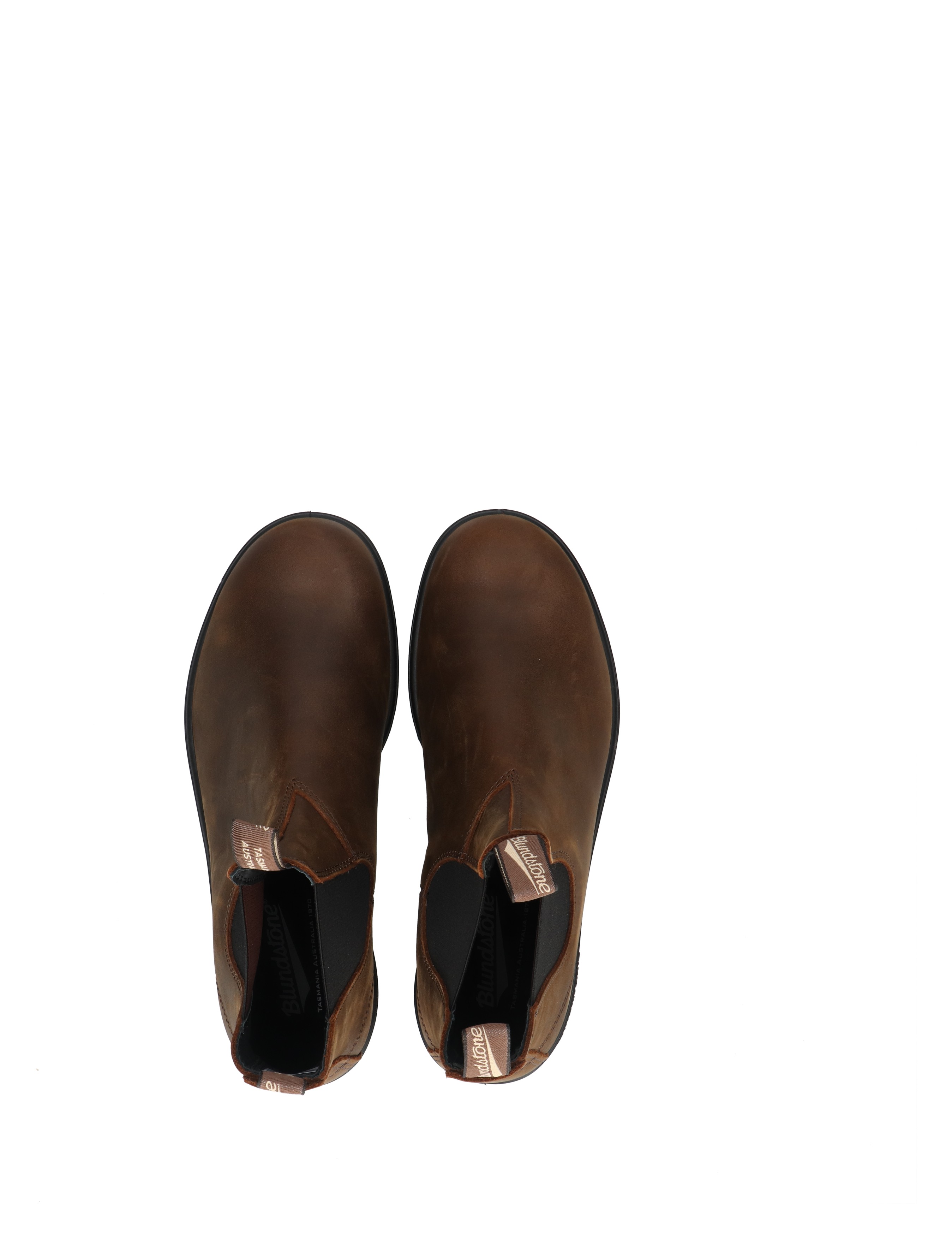 boot, bruin, leer, enkellaarsjes, slip-on