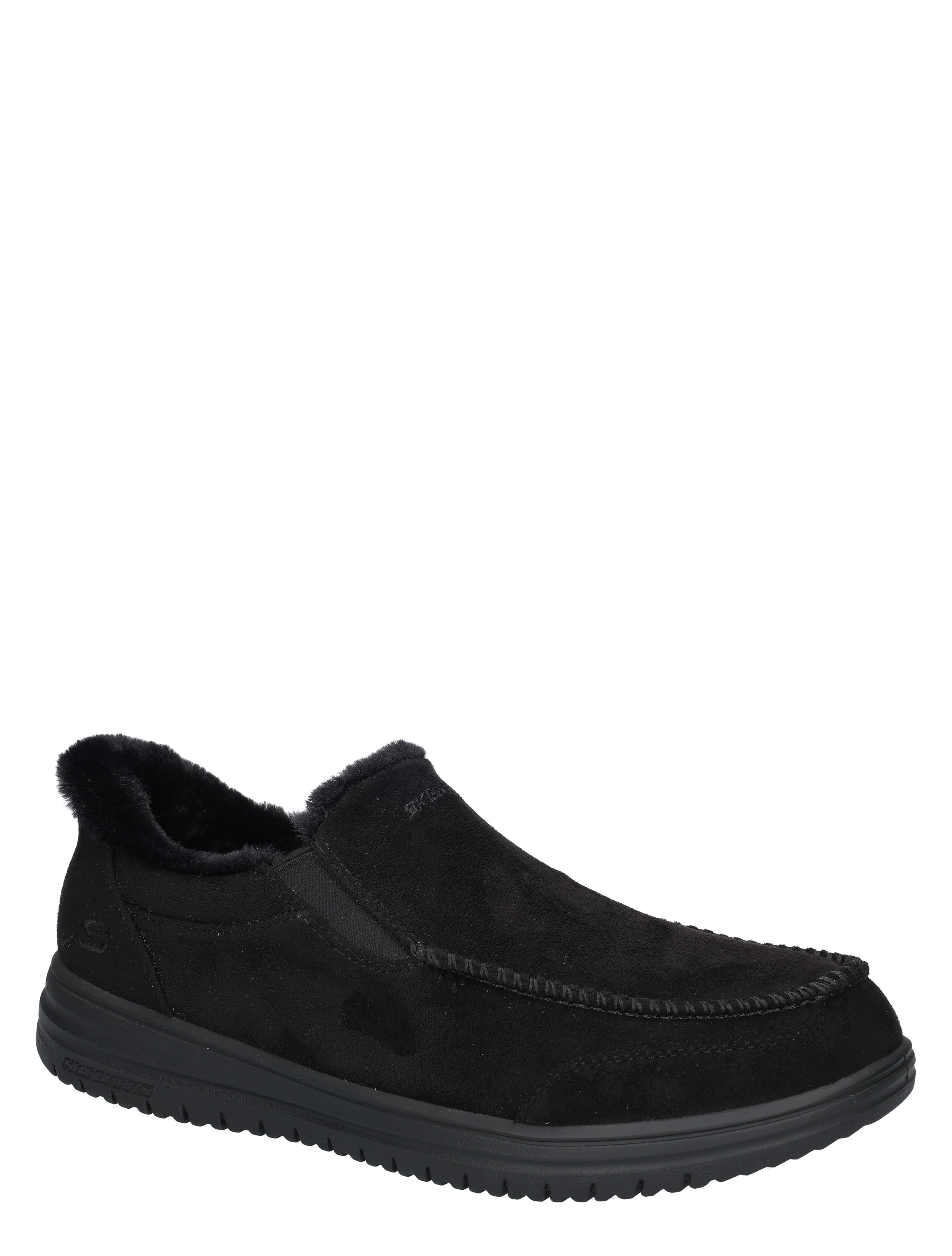 slipper, slippers, zwart, suede, fleece-voering