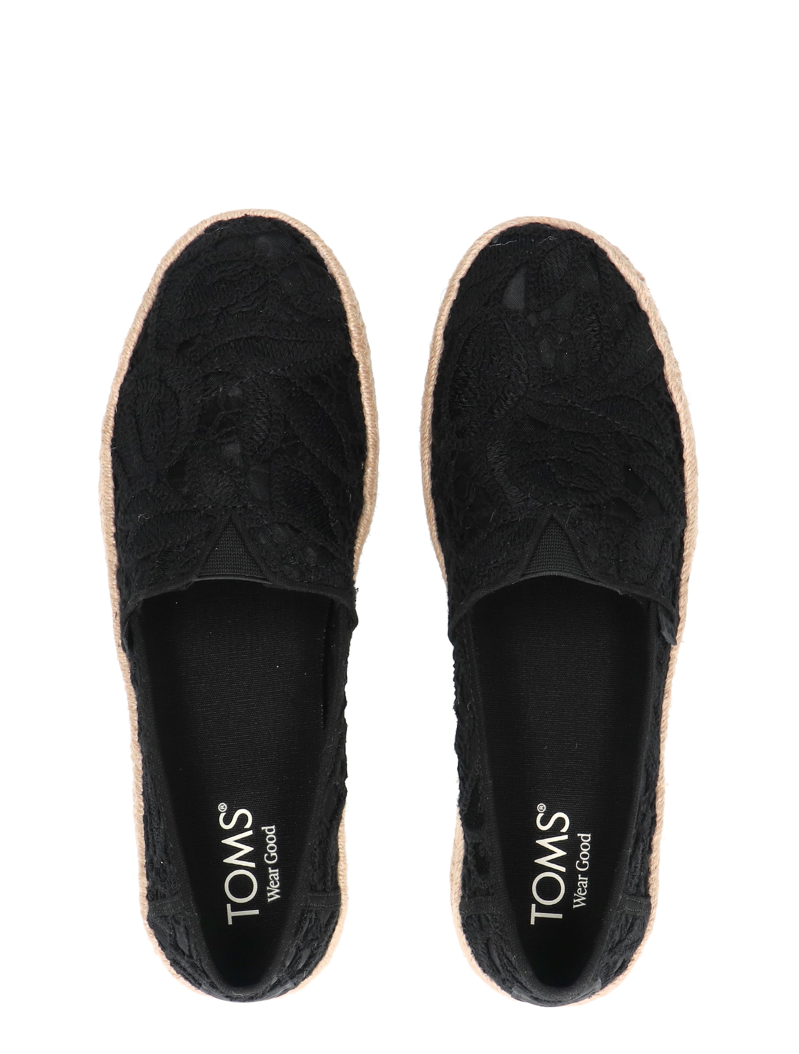 esparto, espadrilles, slip-ons, lacet, zwarte