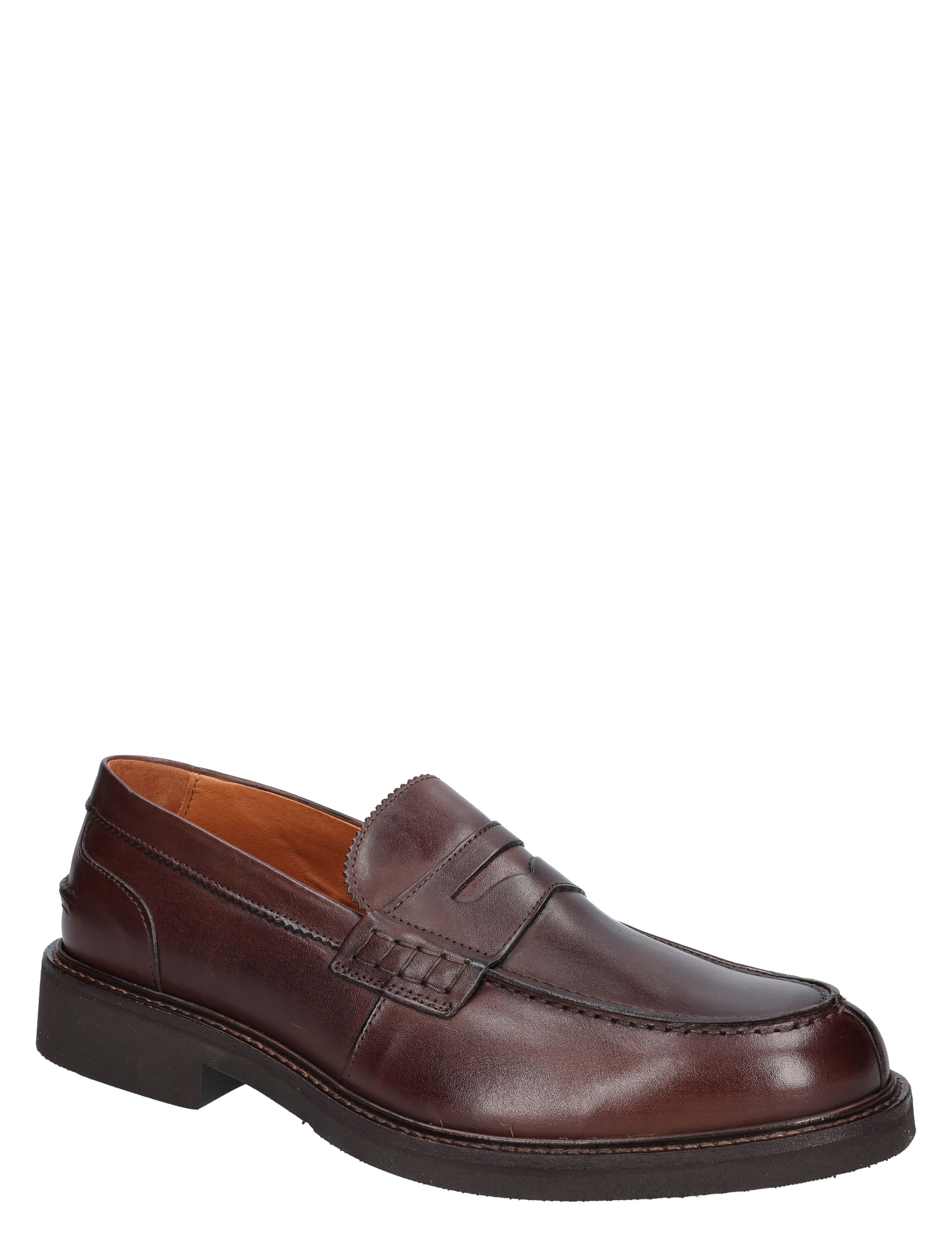 loafer, mocassin, leder, donkerbruin, decoratief detail