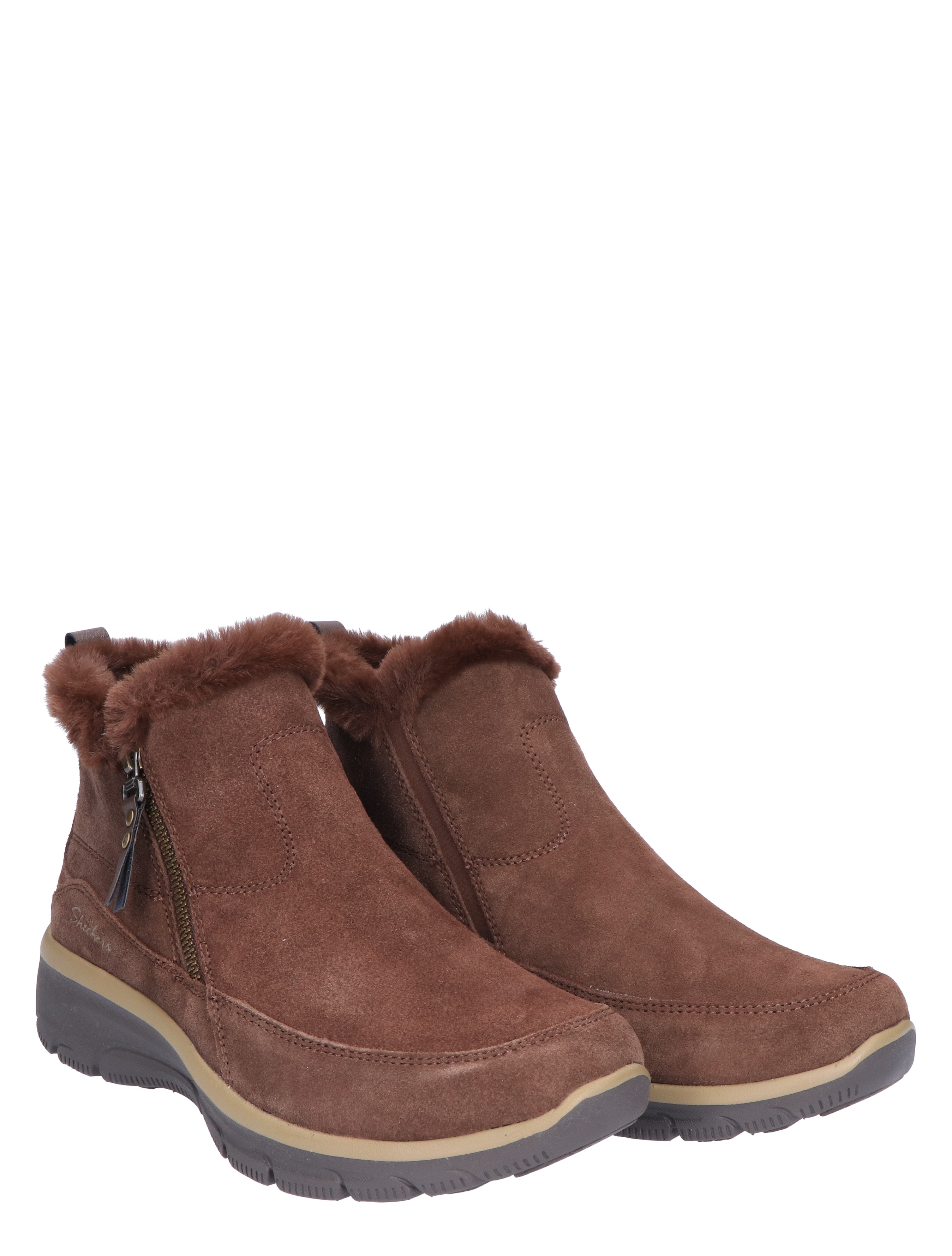 Skechers - Relaxed Fit 3M Faux Fur Chocolate - Dames - Boots - Enkellaarsjes - 45247_22_5