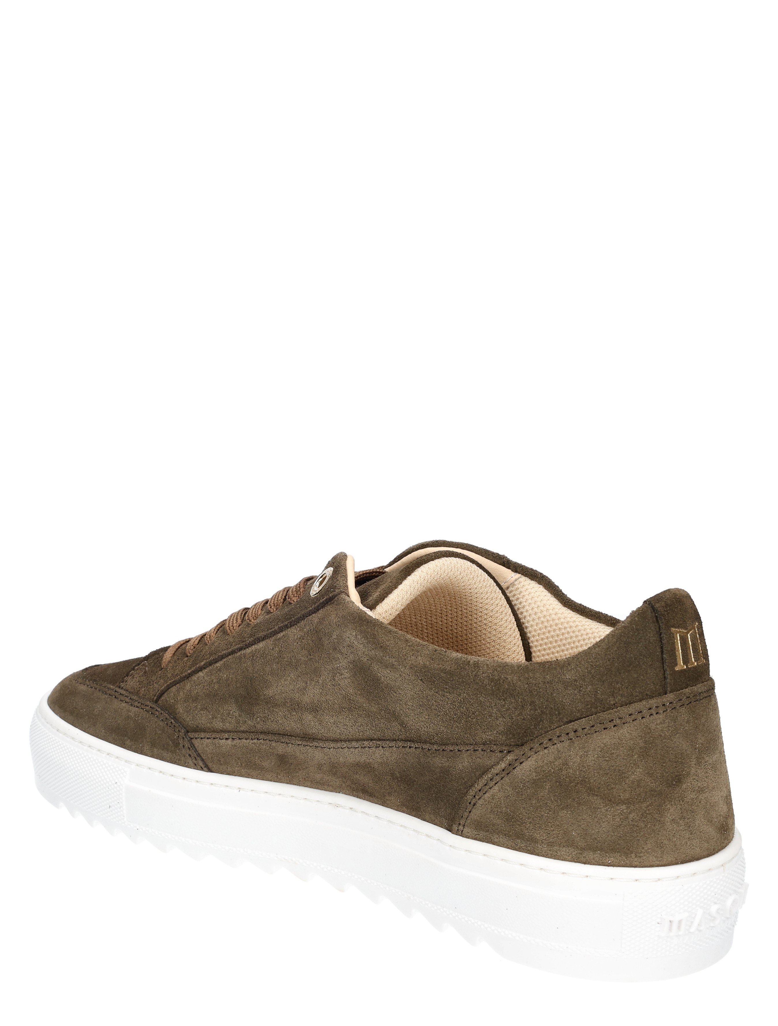 sneaker, suede, bruin, witte zool, low-top