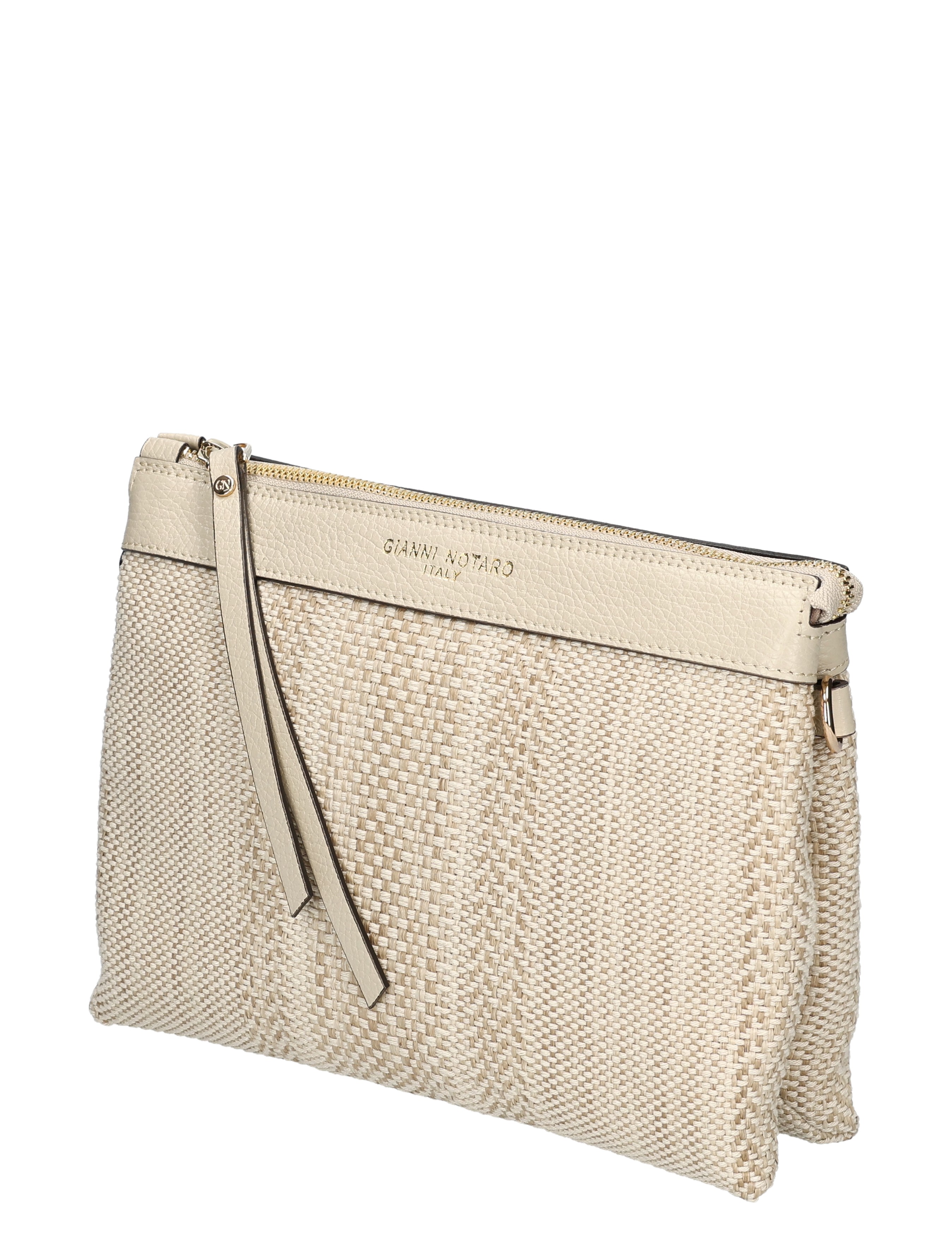 tasje, clutch, geweven, beige, katoen/linnen?