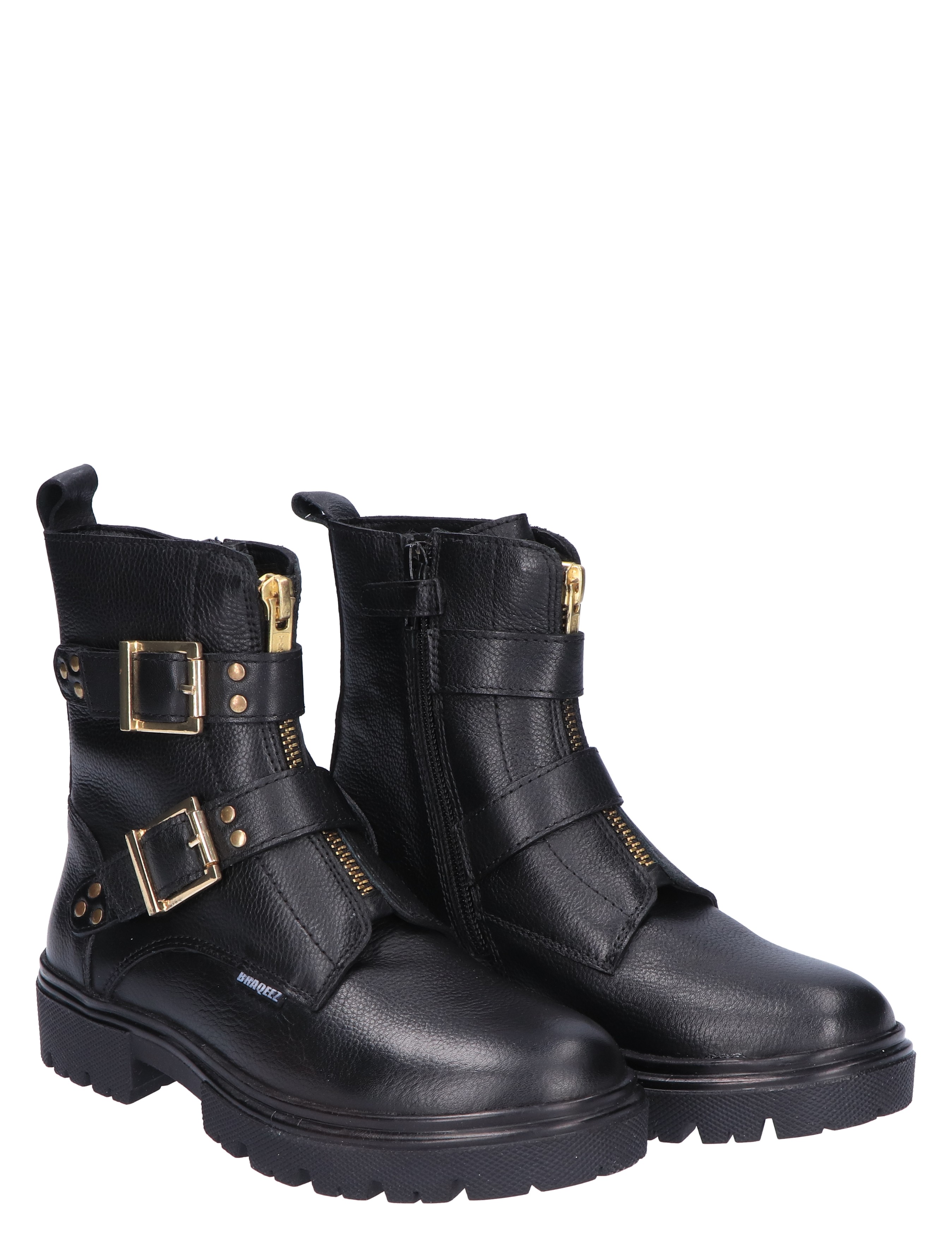 Braqeez - 424783 424783 589 Black - Meisjes - Boots - Biker Boots - 45736_11_5