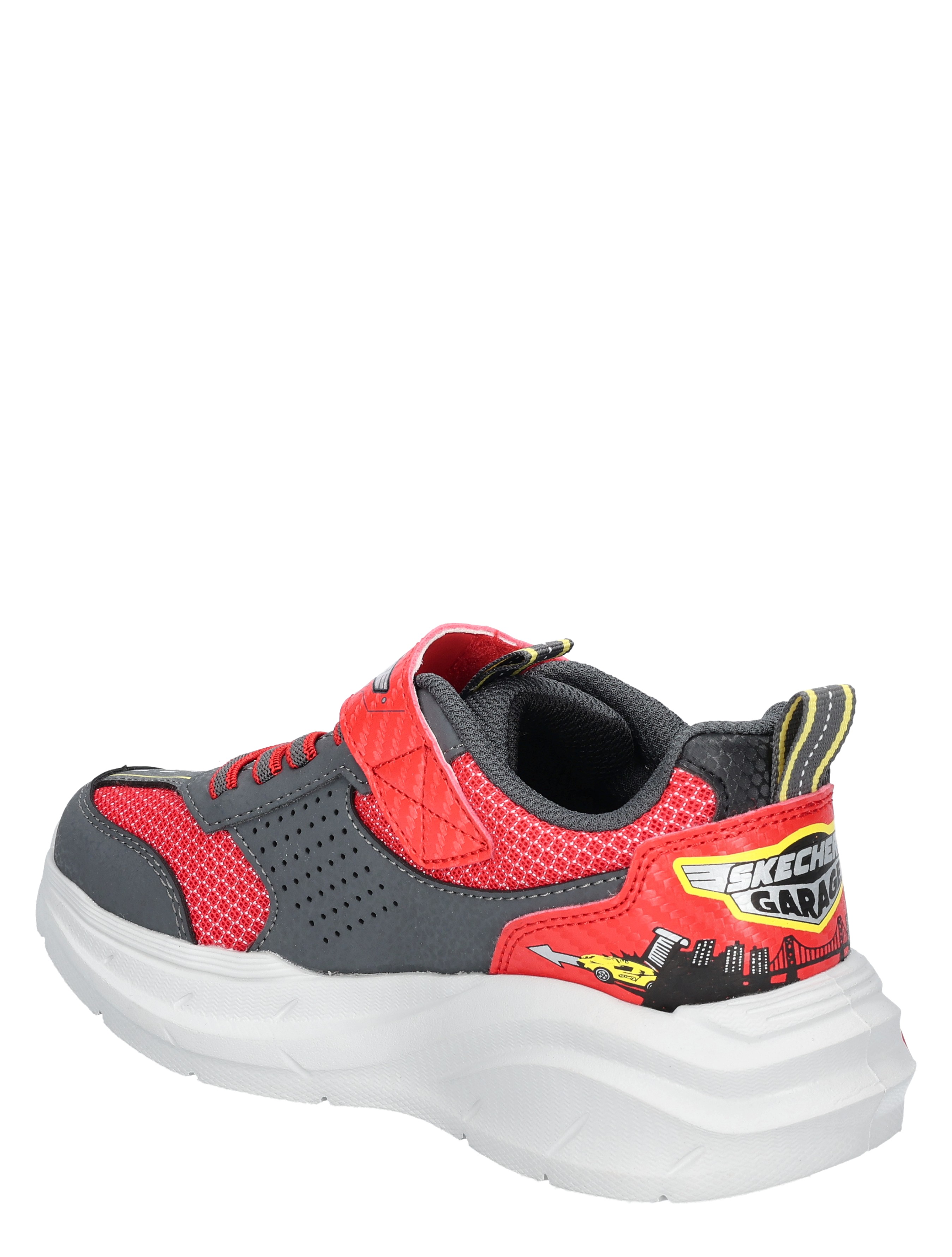sneaker, sportshoe, rood, grijs, klittenband