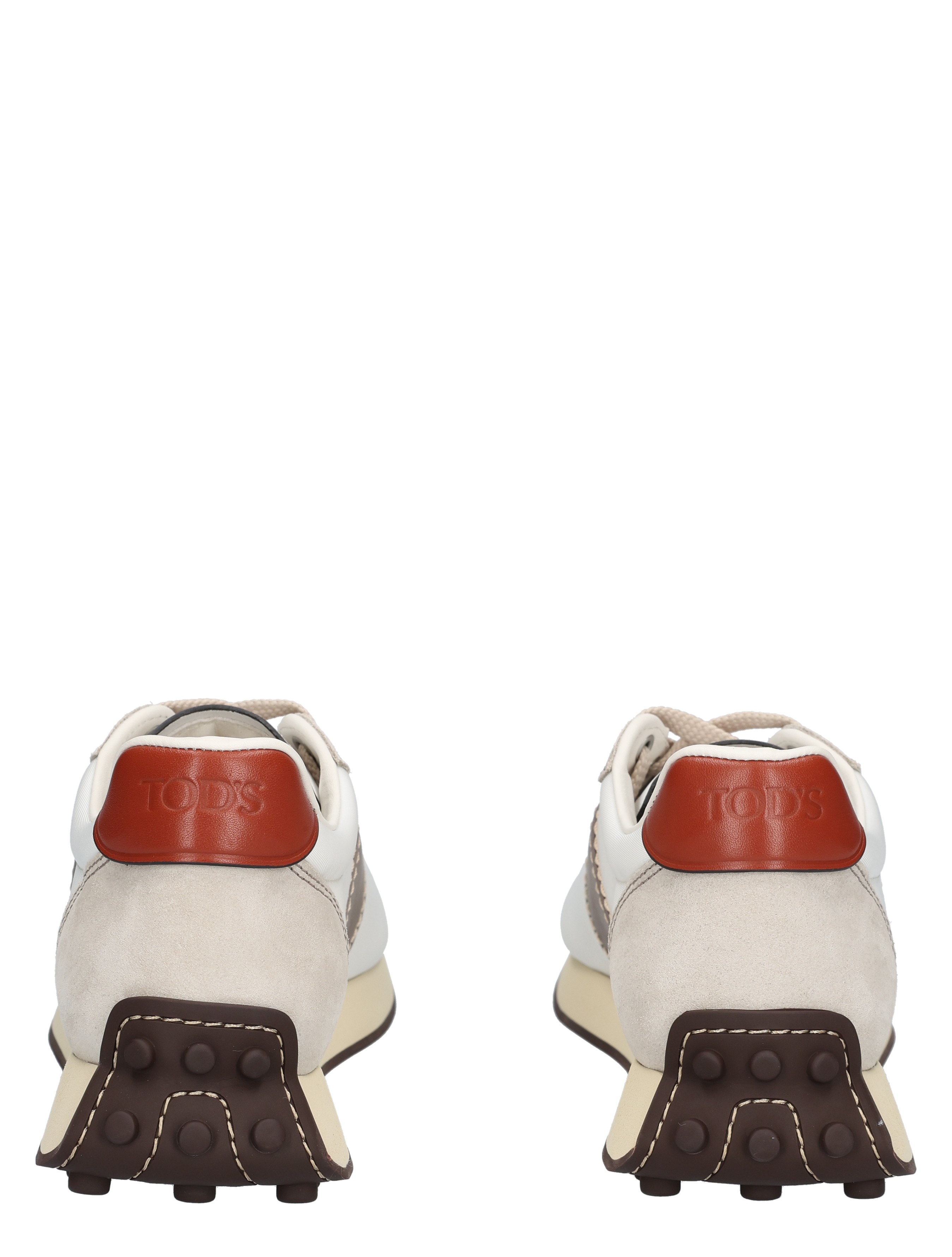 Tods - T Vintage Sneakers in Leather White Brown - Sneakers - Dames - Lage Sneakers - 48406_82_6