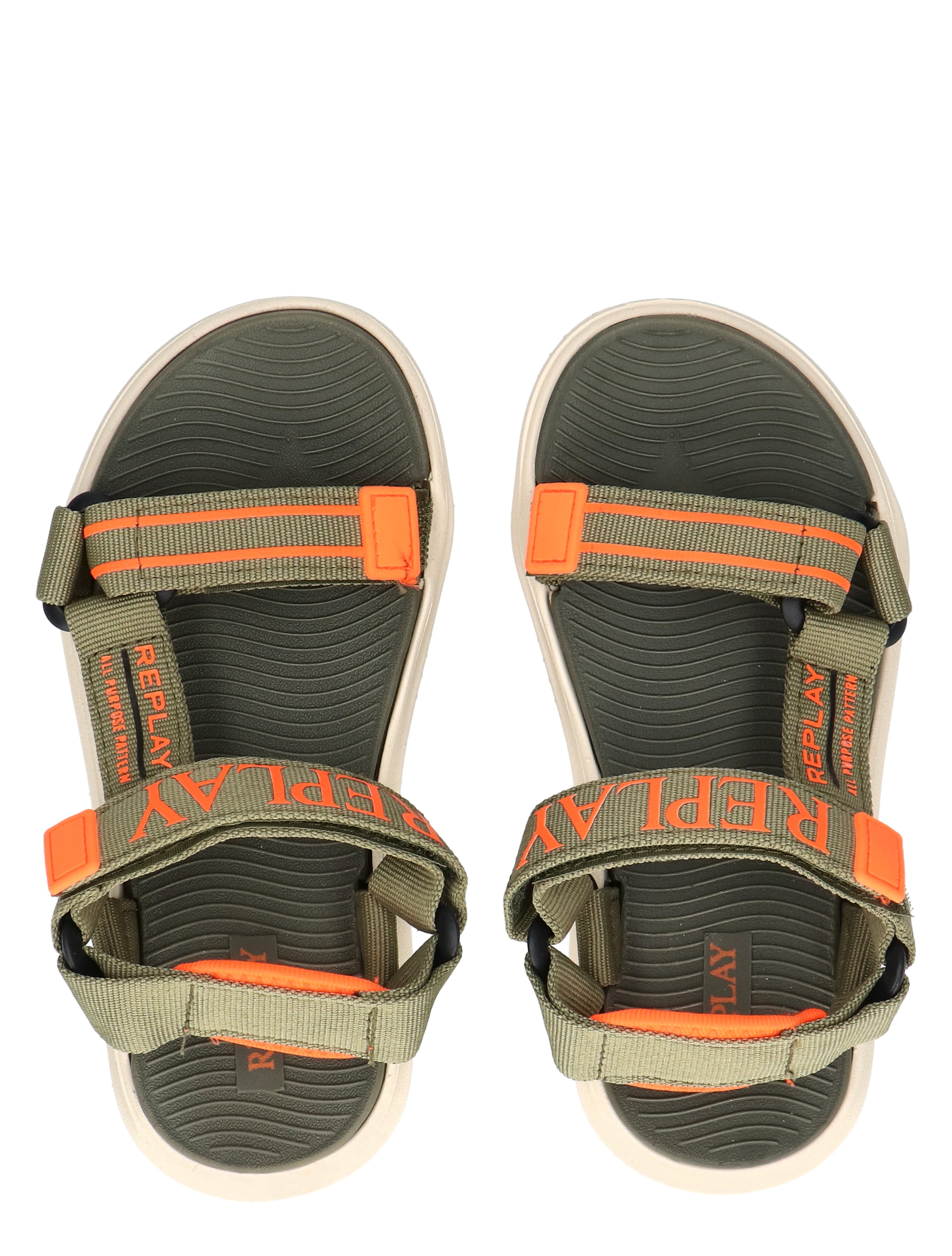 Replay - JT540003T 3119 Army Green Fluo Orange - Sandalen - Jongens - 49845_66_7