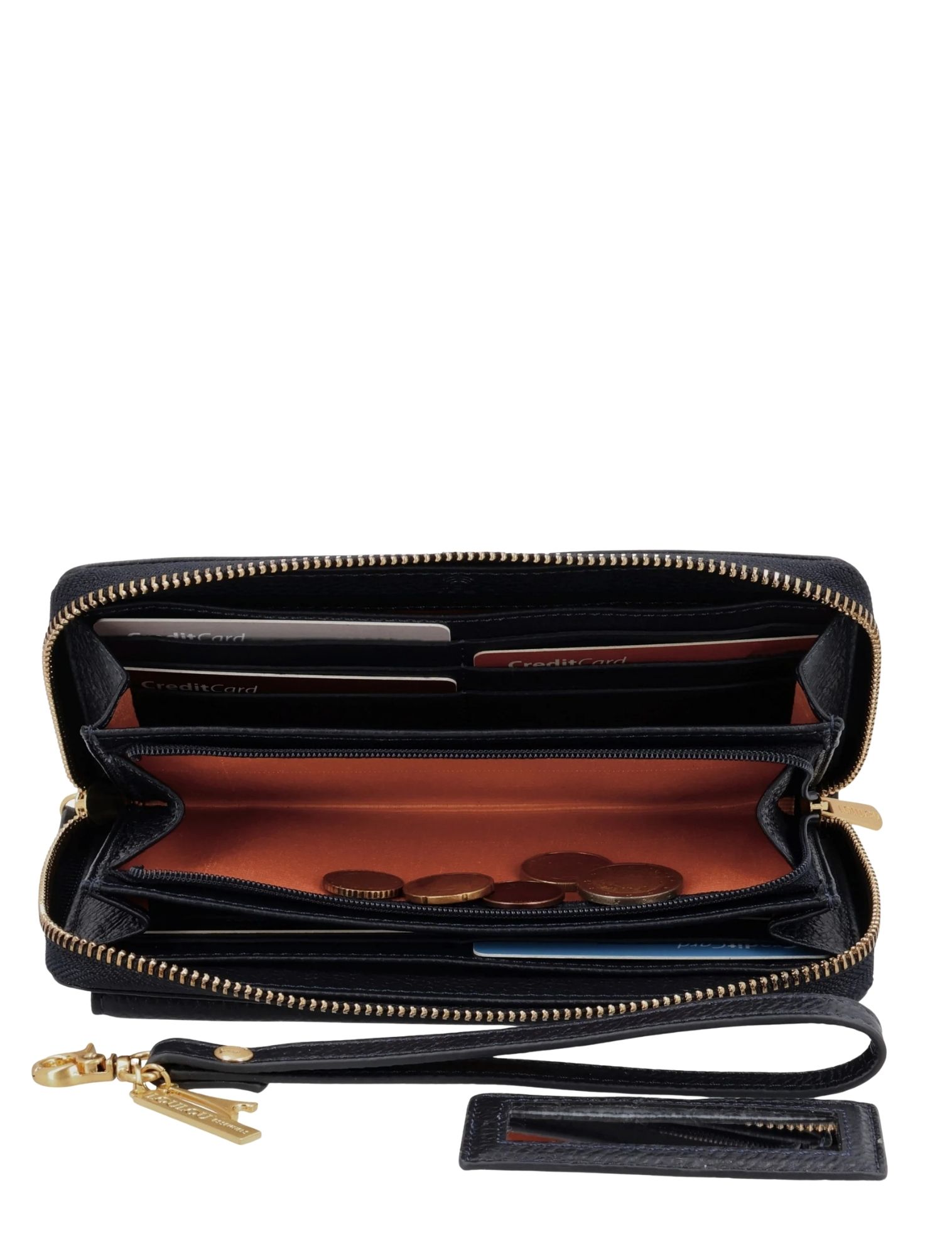 portemonnee, wallet, card slots, coin compartment, leren