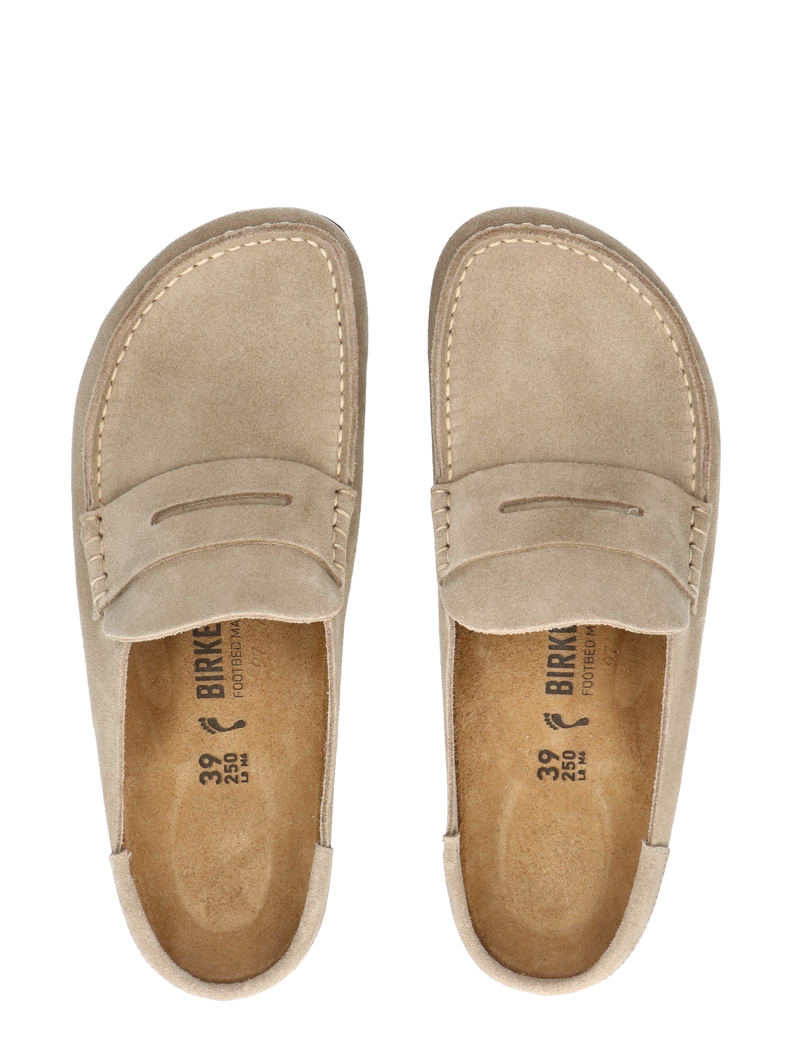 Birkenstock - Naples Wrapped Suede Suede Taupe Narrow - Dames - Loafers - 49861_77_8
