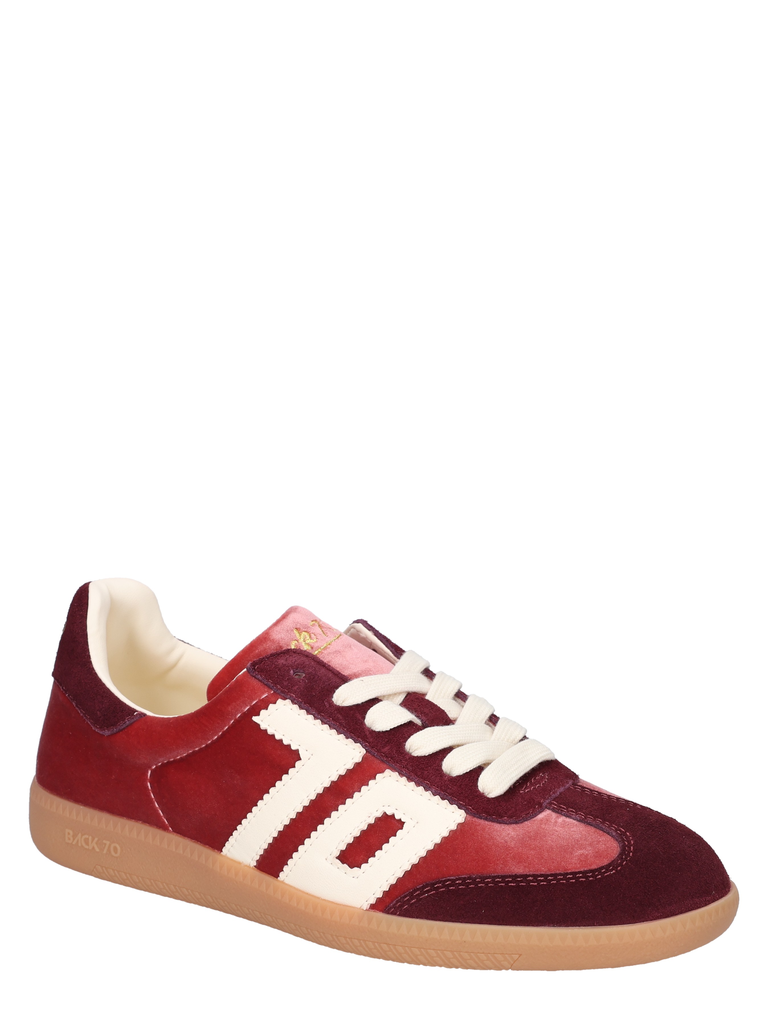 sneaker, velours, rubberzool, snijranden?, grijs?