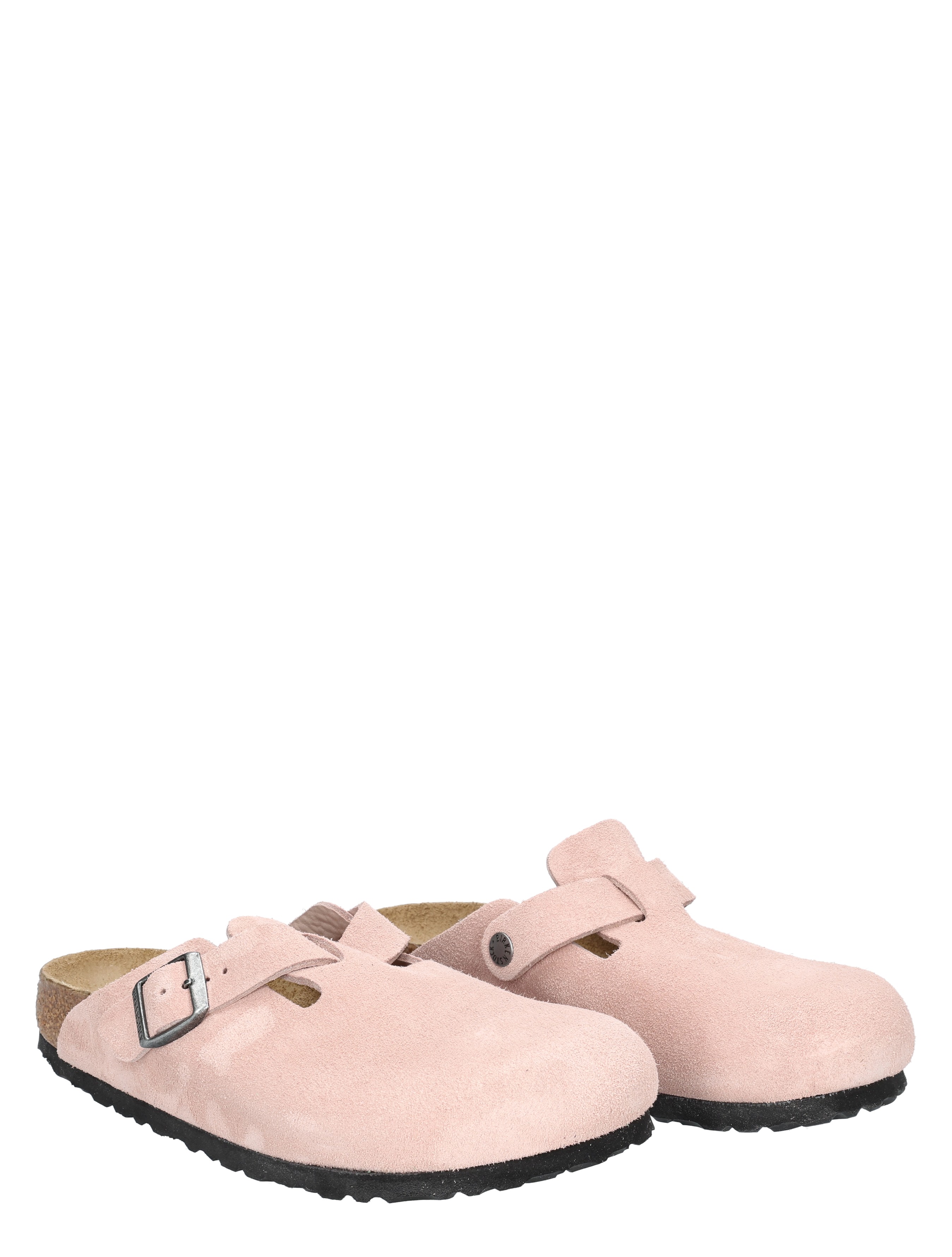 slippers, moccasins, pink, suede, buckle