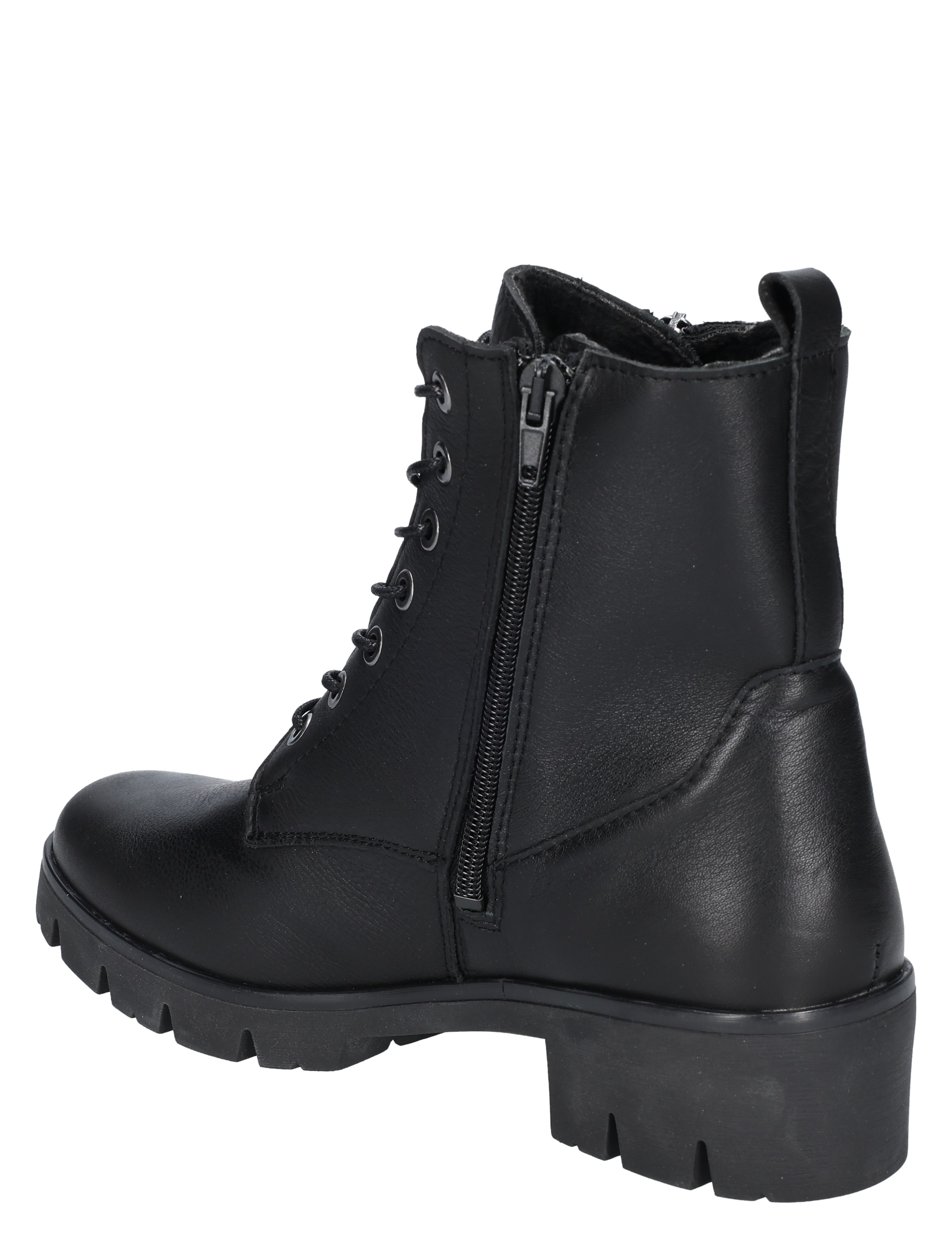 boot, black, ankle boot, lace-up, zipper