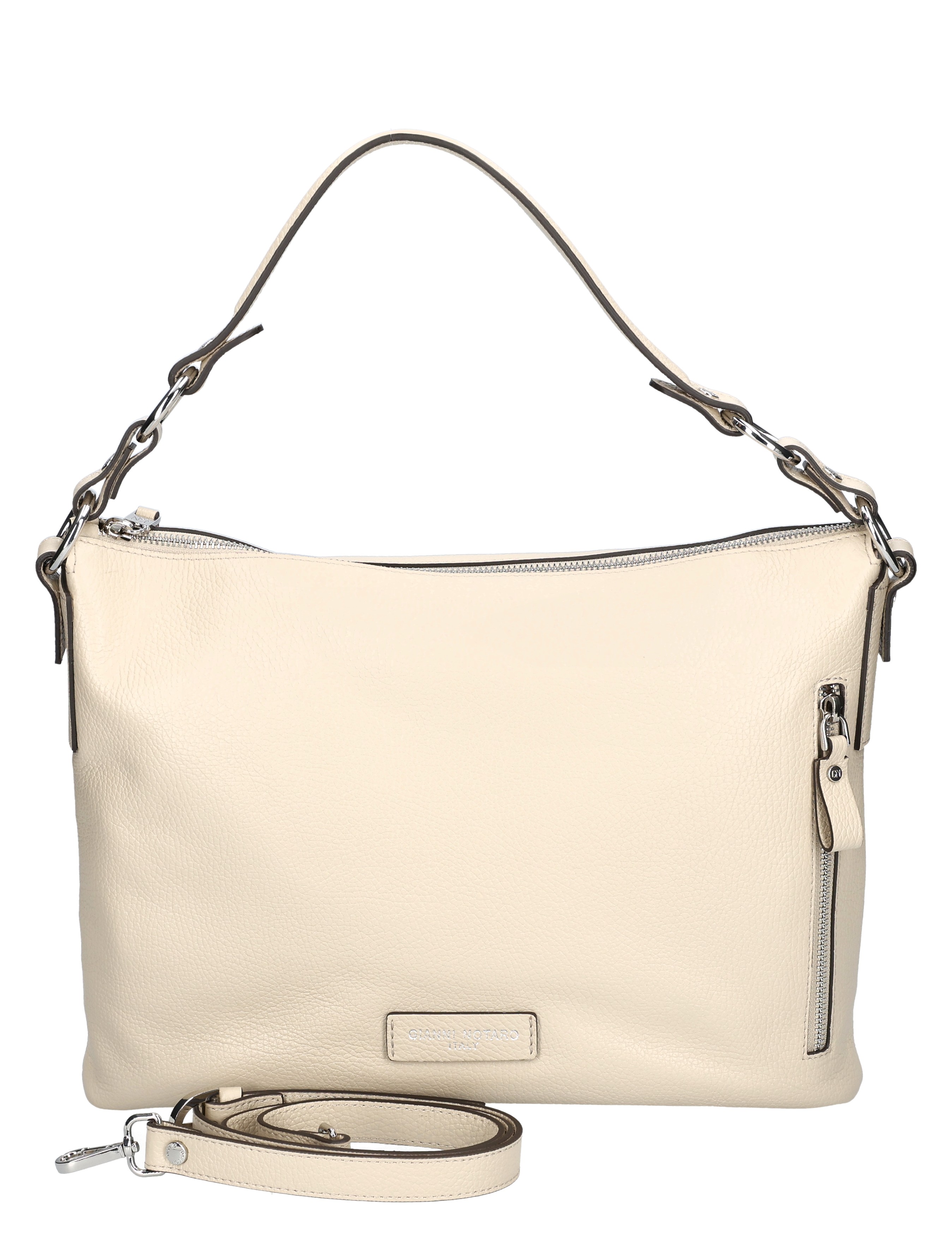 tote, handtas, leren tasje, beige, zak met rits