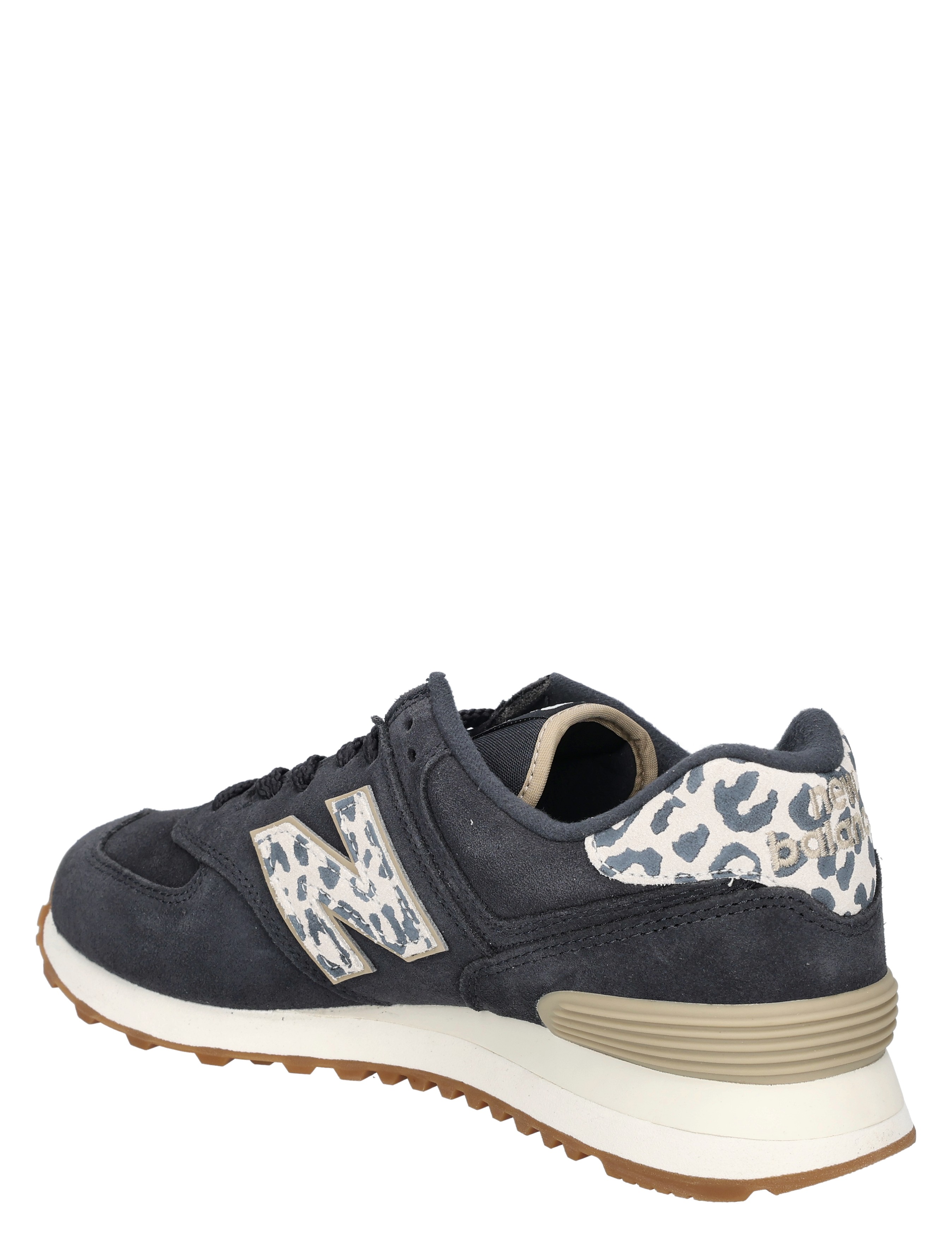 sneaker, trainers, donkerblauw, print-poed leopard, witte zoolle accenten