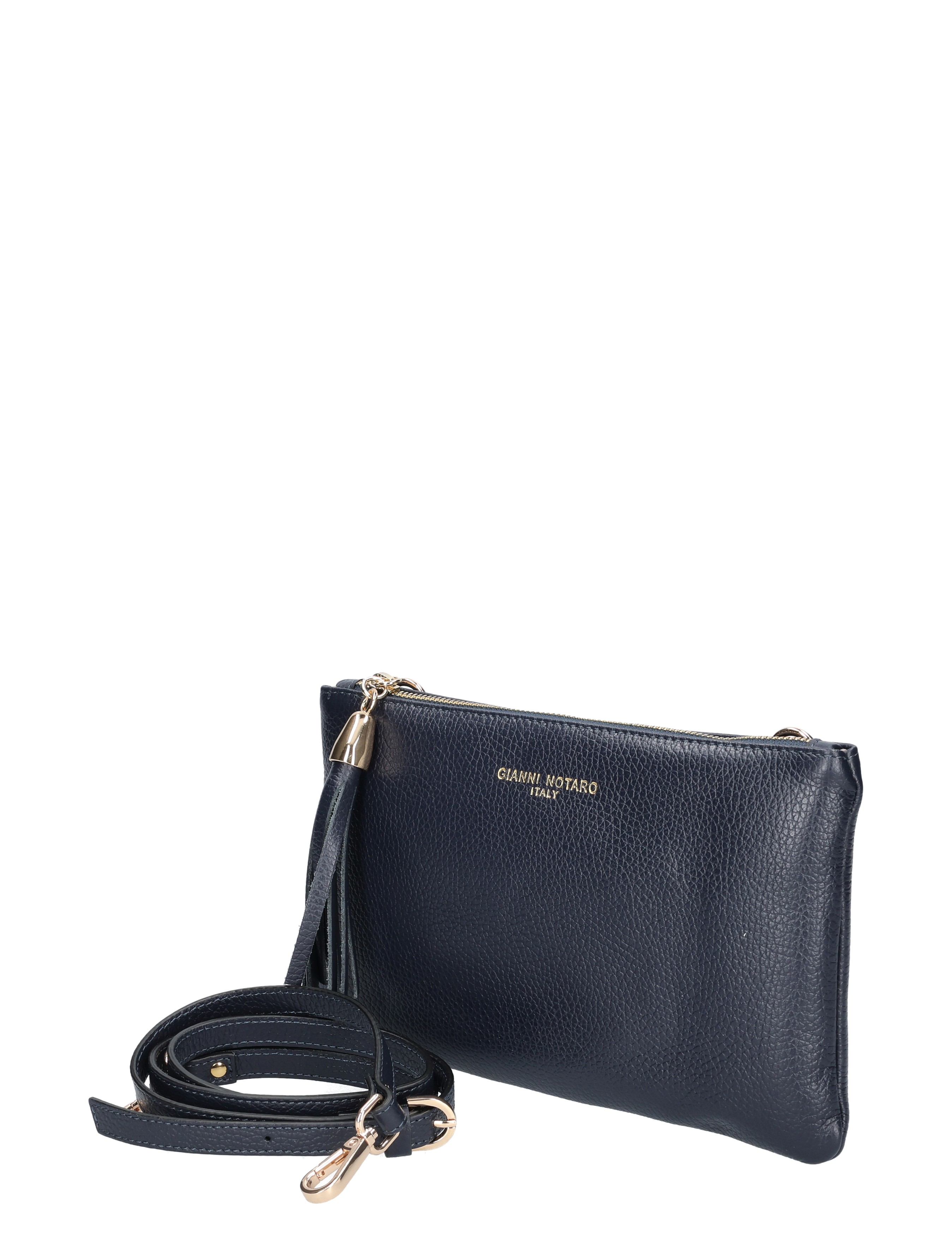 tote bag, crossbody, blauwe leer, pebble grain, gouden hardware