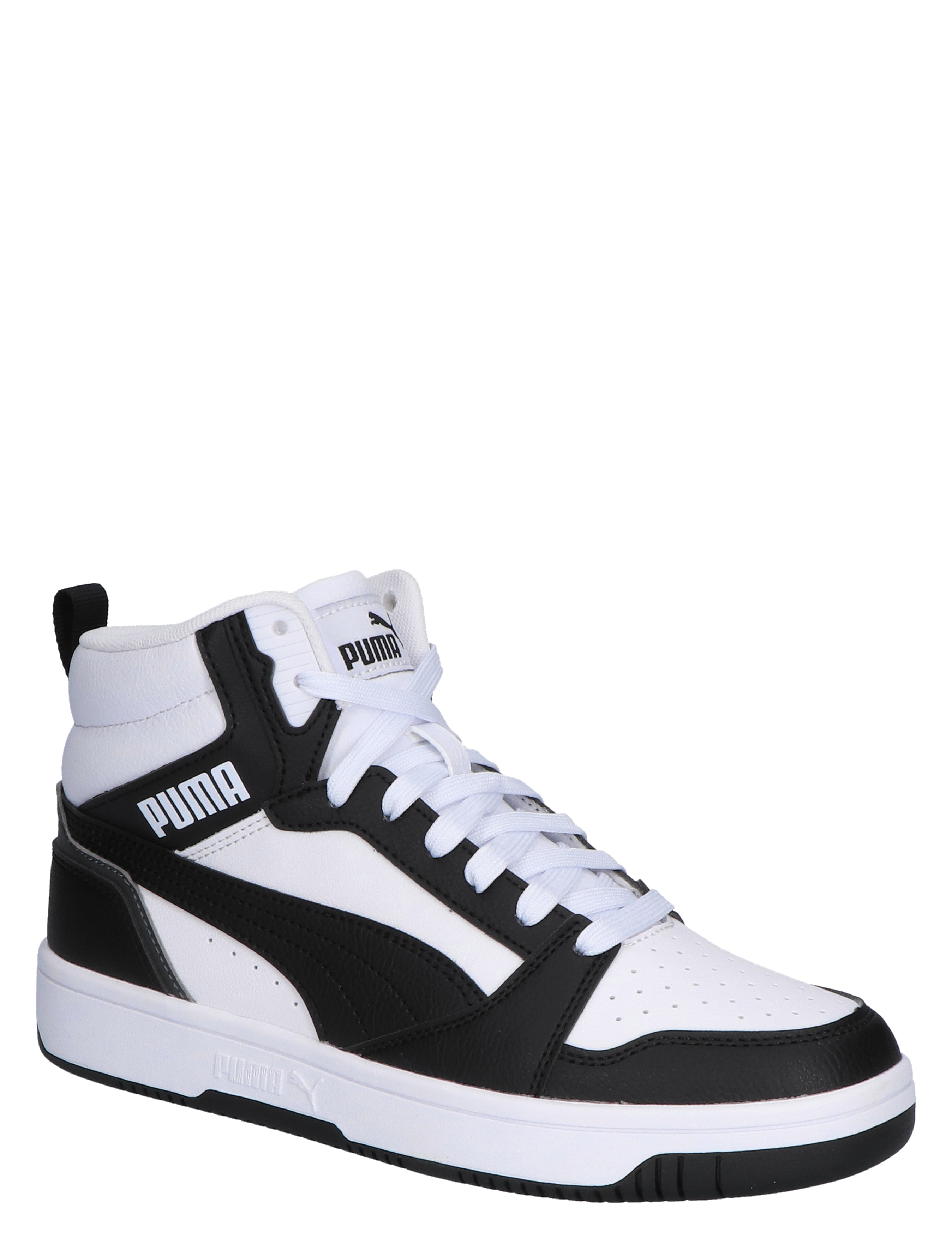Puma - Rebound V6 Mid Jr White Black Shadow Grey - Meisjes - Jongens - Sneakers - Sneakers - Hoge Sneakers - Hoge Sneakers - 44977_81_3