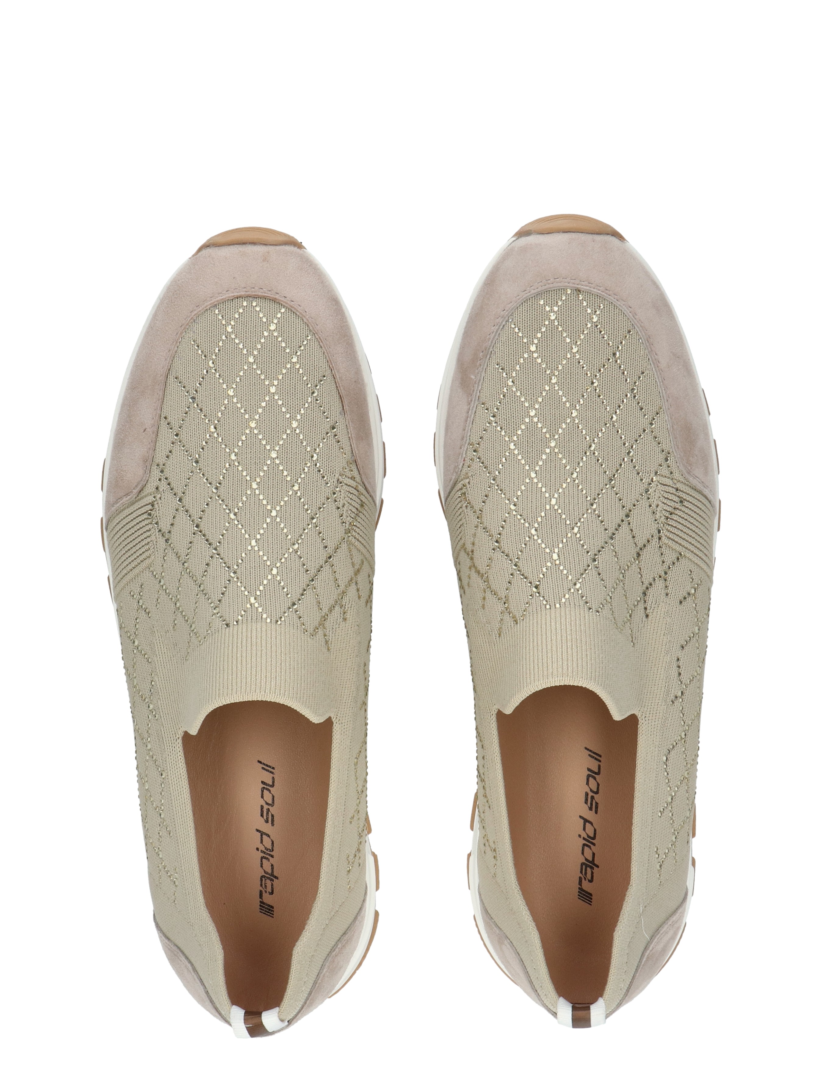 sneakers, tan, knit, mesh, slip-on, dameschoenen, slip-on, knit patroon, beige, luxe materiaal