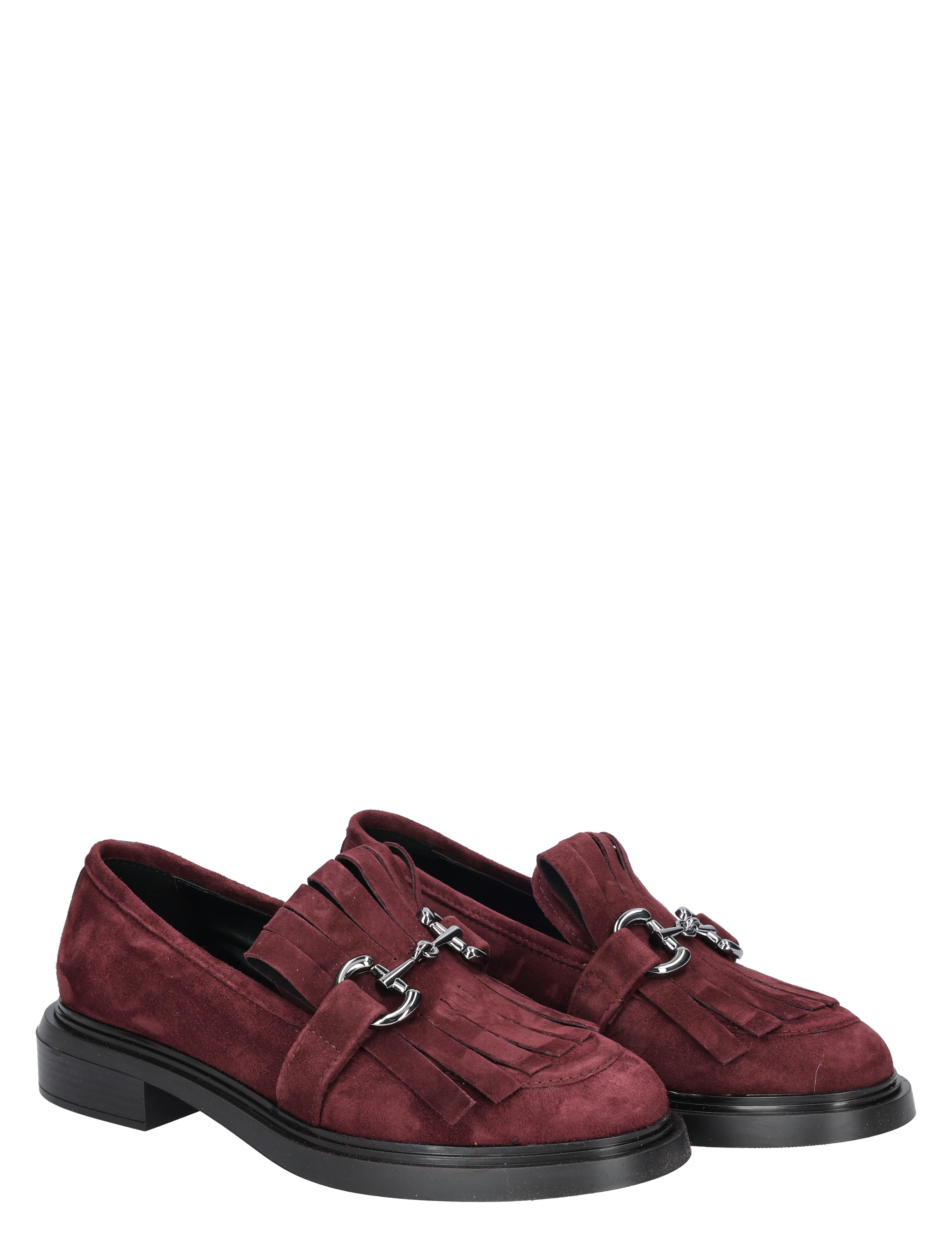 loafers, burgundy, suede, fringe, hardware