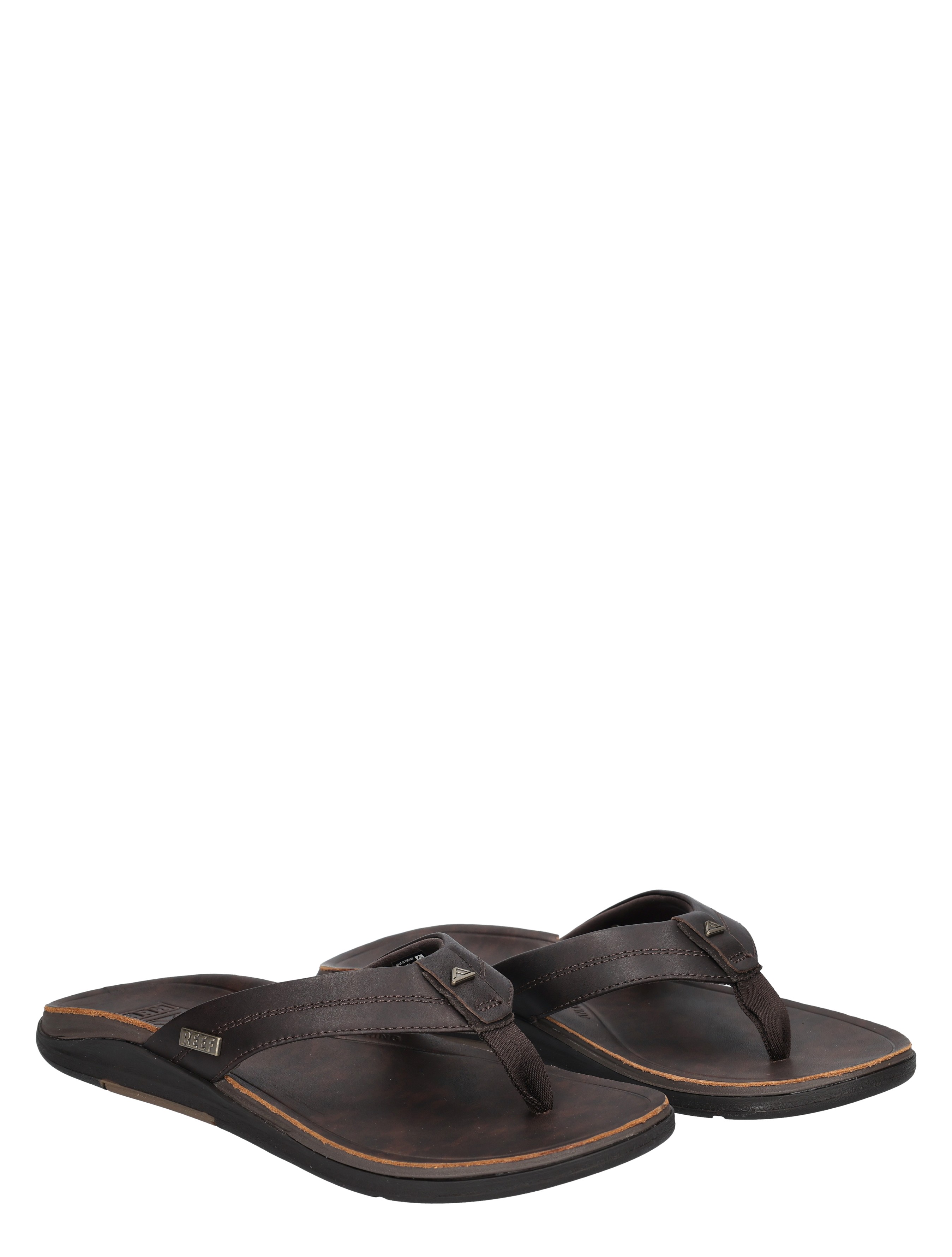 slippers, sandalen, flip-flops, donkerbruin, leer