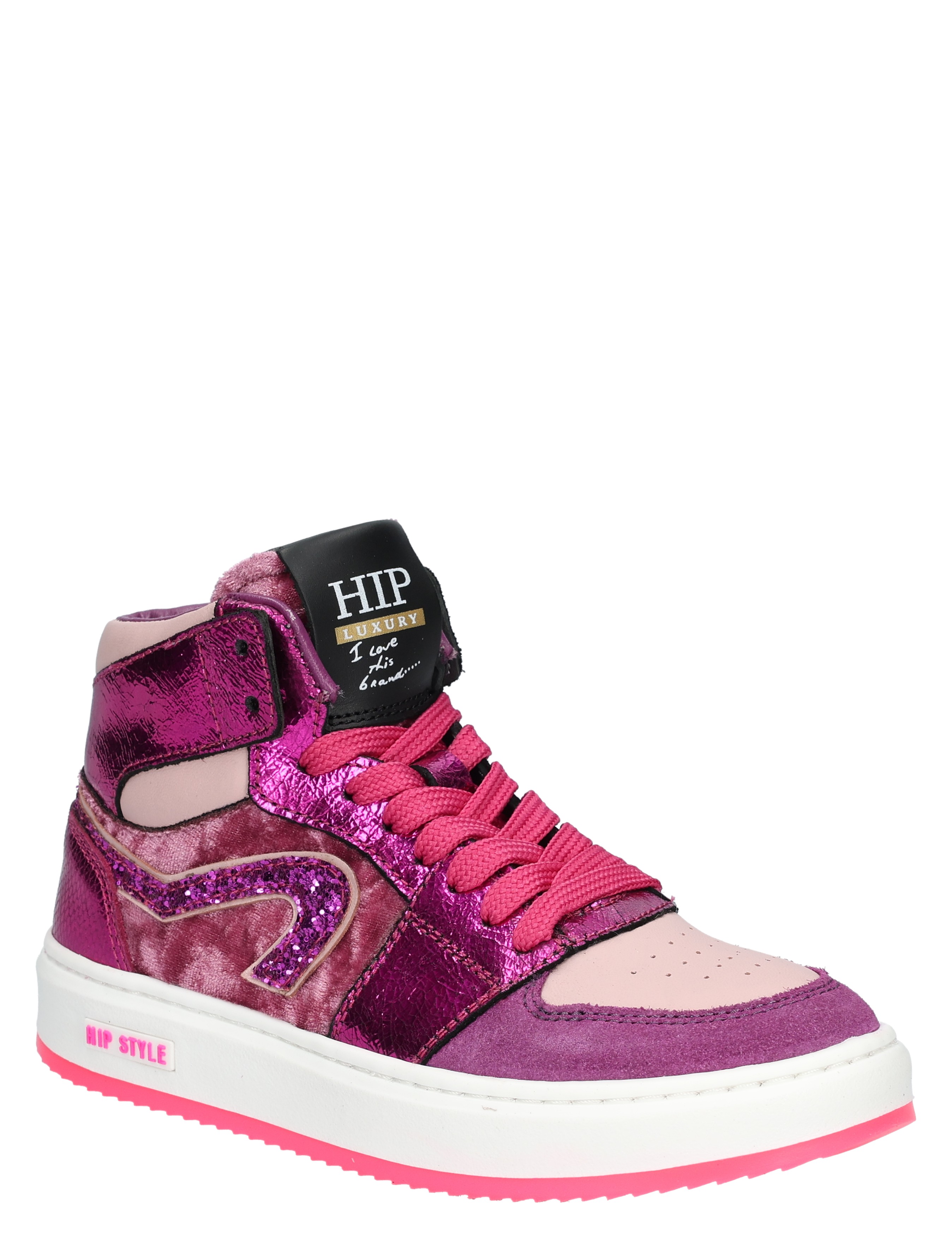 Hip - H1765 Fuchsia Combi - Meisjes - Sneakers - Hoge Sneakers - 49272_48_3