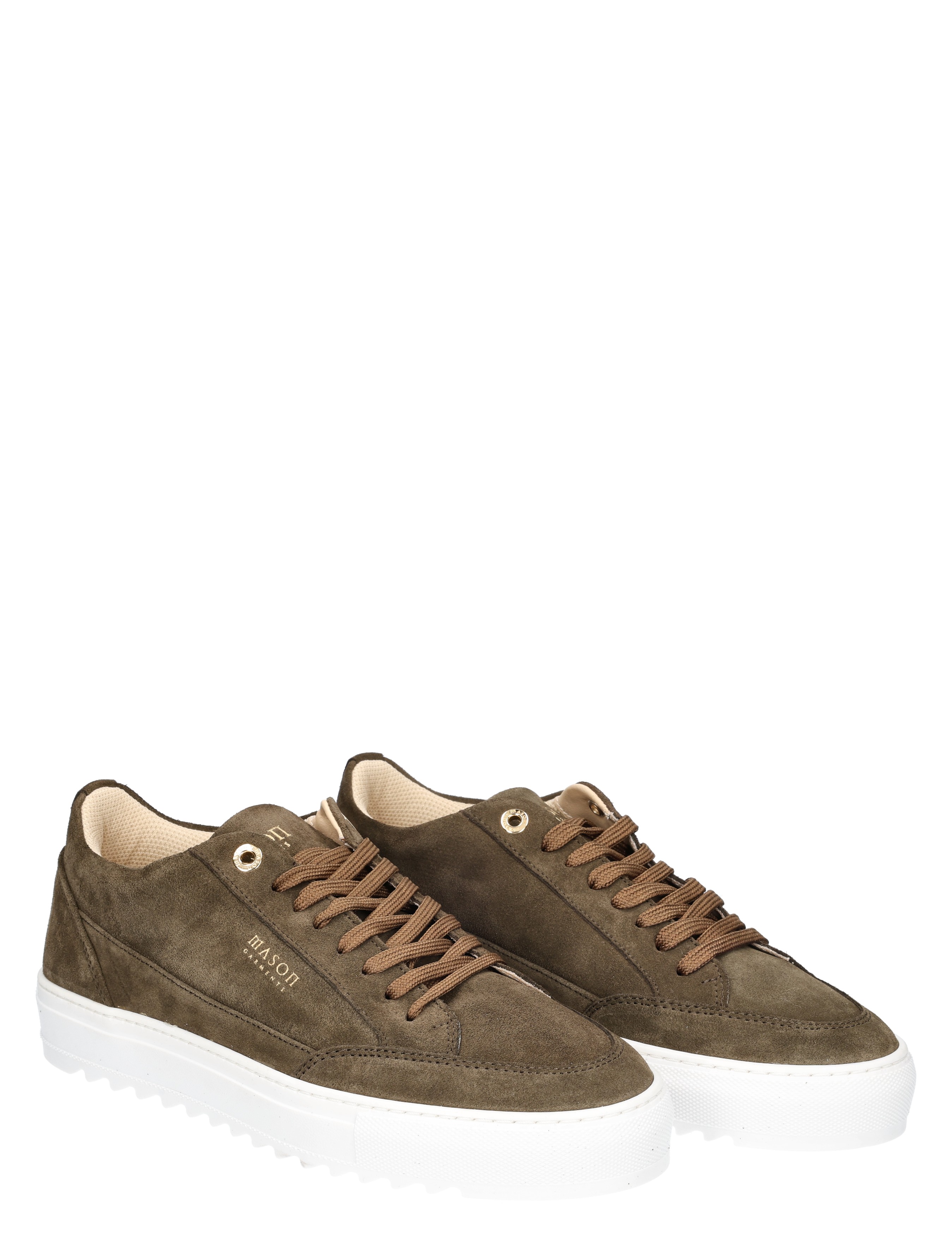 sneakers, bruin, suede, wassen schoenen, witte zool