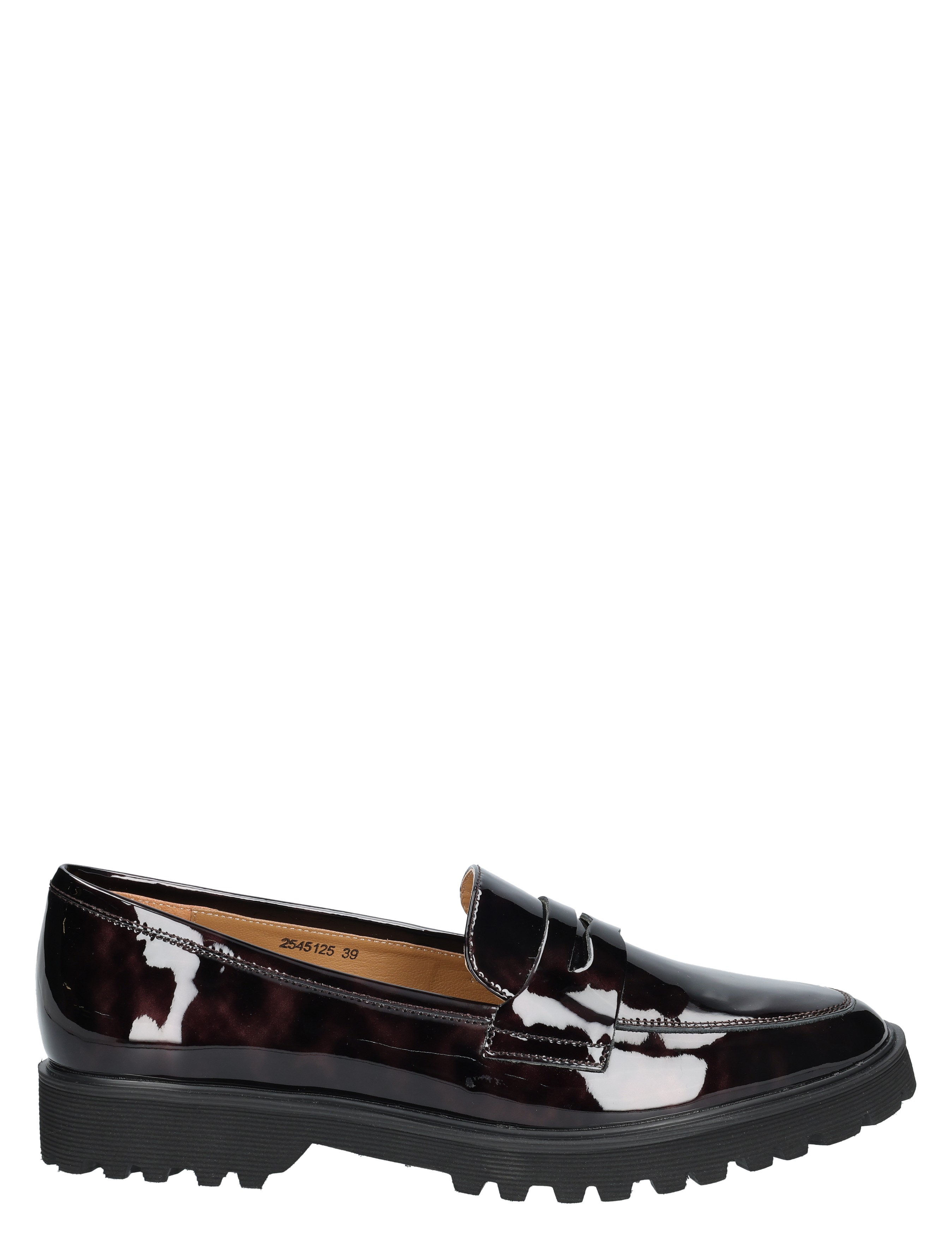 Di Lauro - Cecilia Dark Brown Patent Leopard - Dames - Loafers - 49493_20_1
