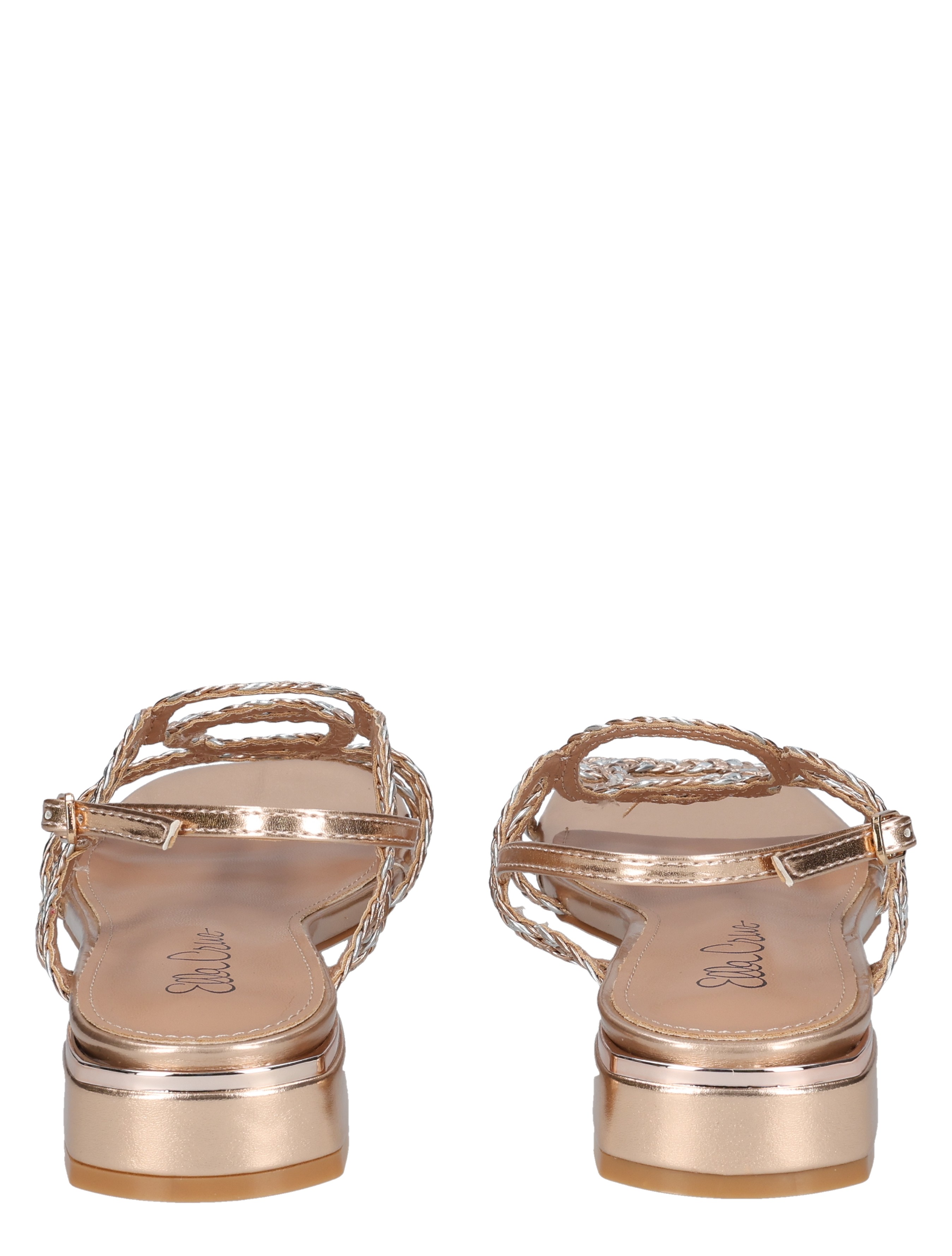 sandalen, glimmende, roze-goud, platform, sleehak