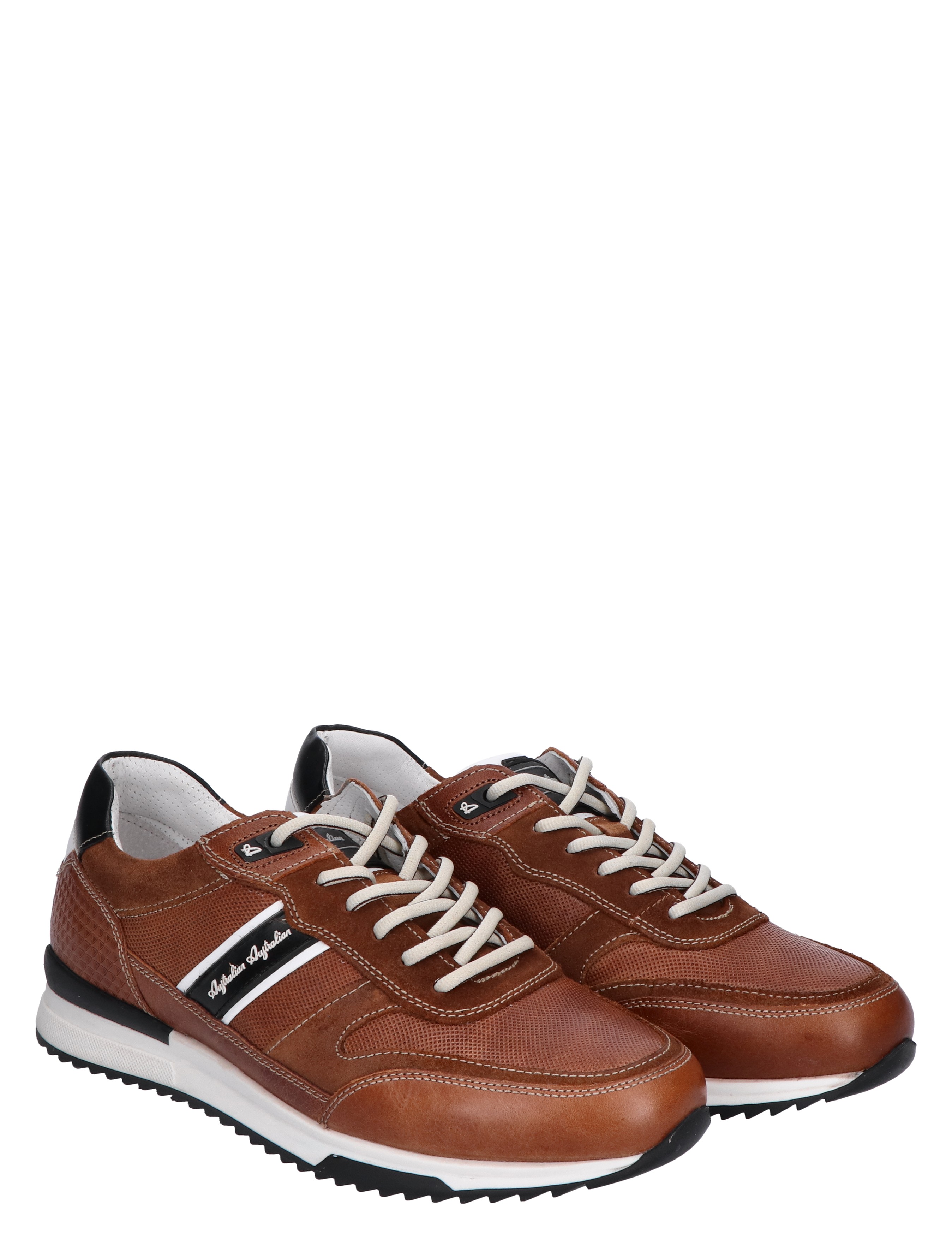 Australian - Filmon Cognac Combi G-Wijdte - Heren - Veterschoenen - Casual Veterschoenen - Lage Sneakers - Sneakers - 44113_22_5