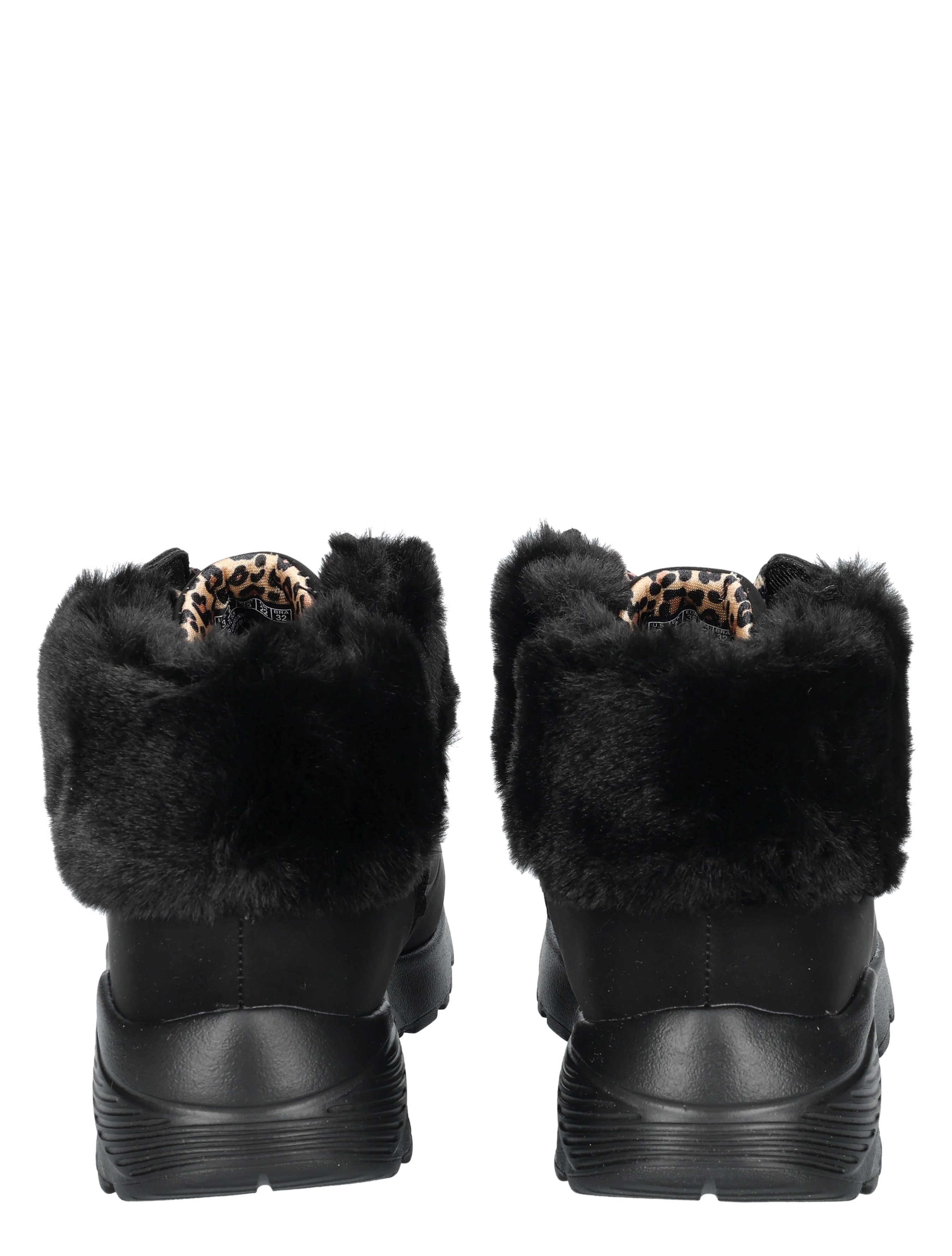 laarzen, boots, nep, zwarte, vacht, leopard binnenkant, leren buitenkant
