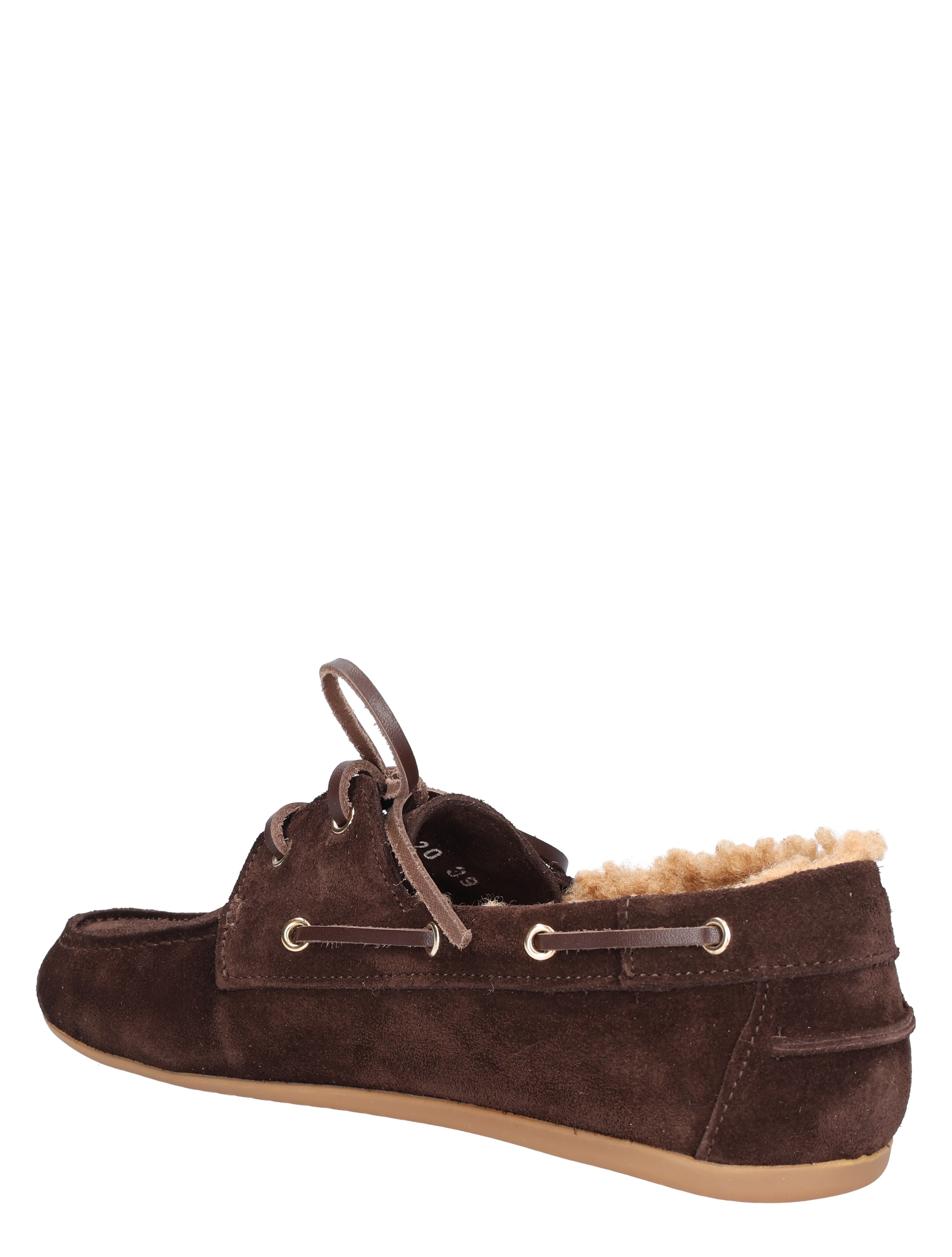 Miss Behave - Xanthi 1-o Dark Brown Suede Shearling - Dames - Veterschoenen - Casual Veterschoenen - 50763_22_4