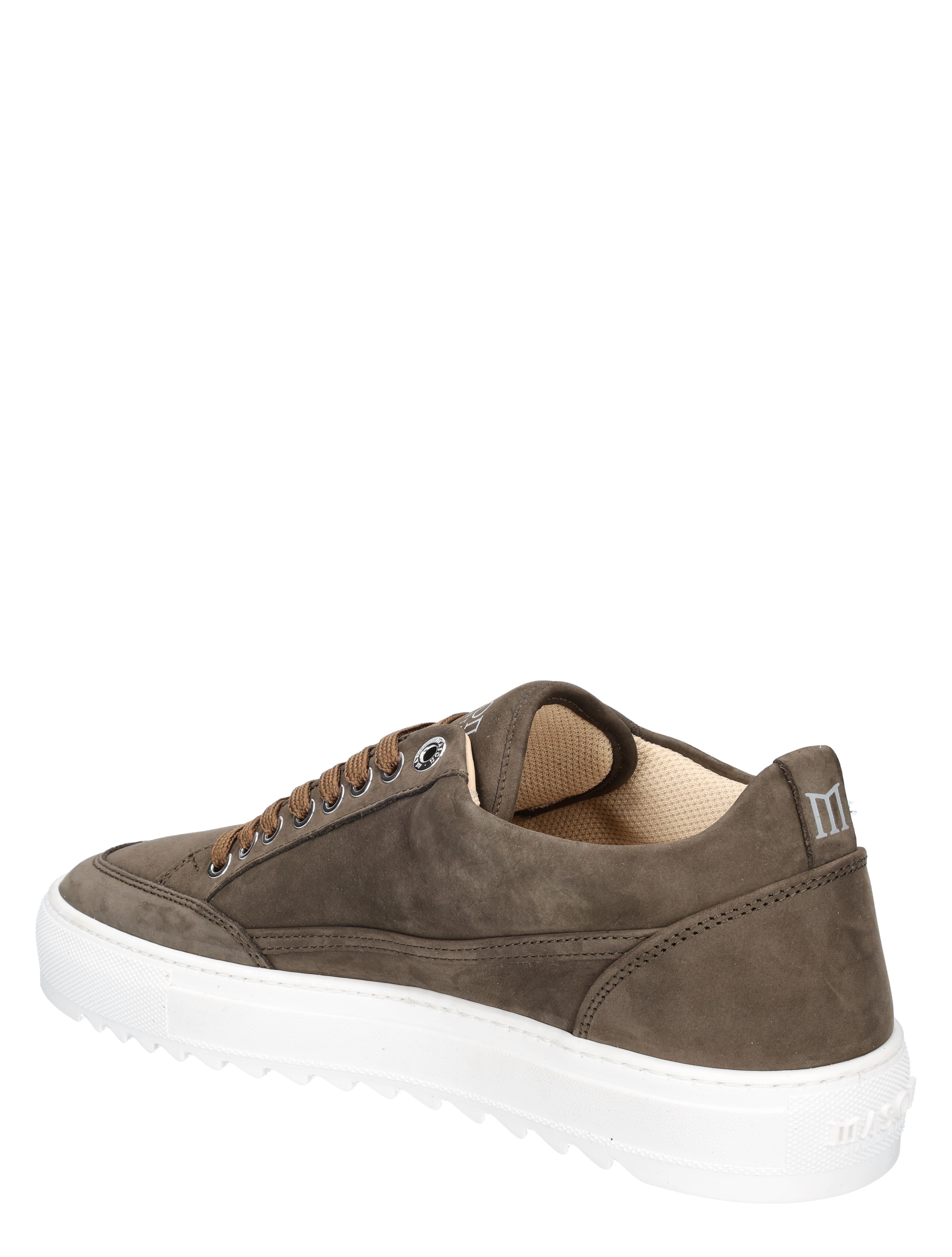 sneaker, bruine sneaker, leren, witte zool, casual schoen