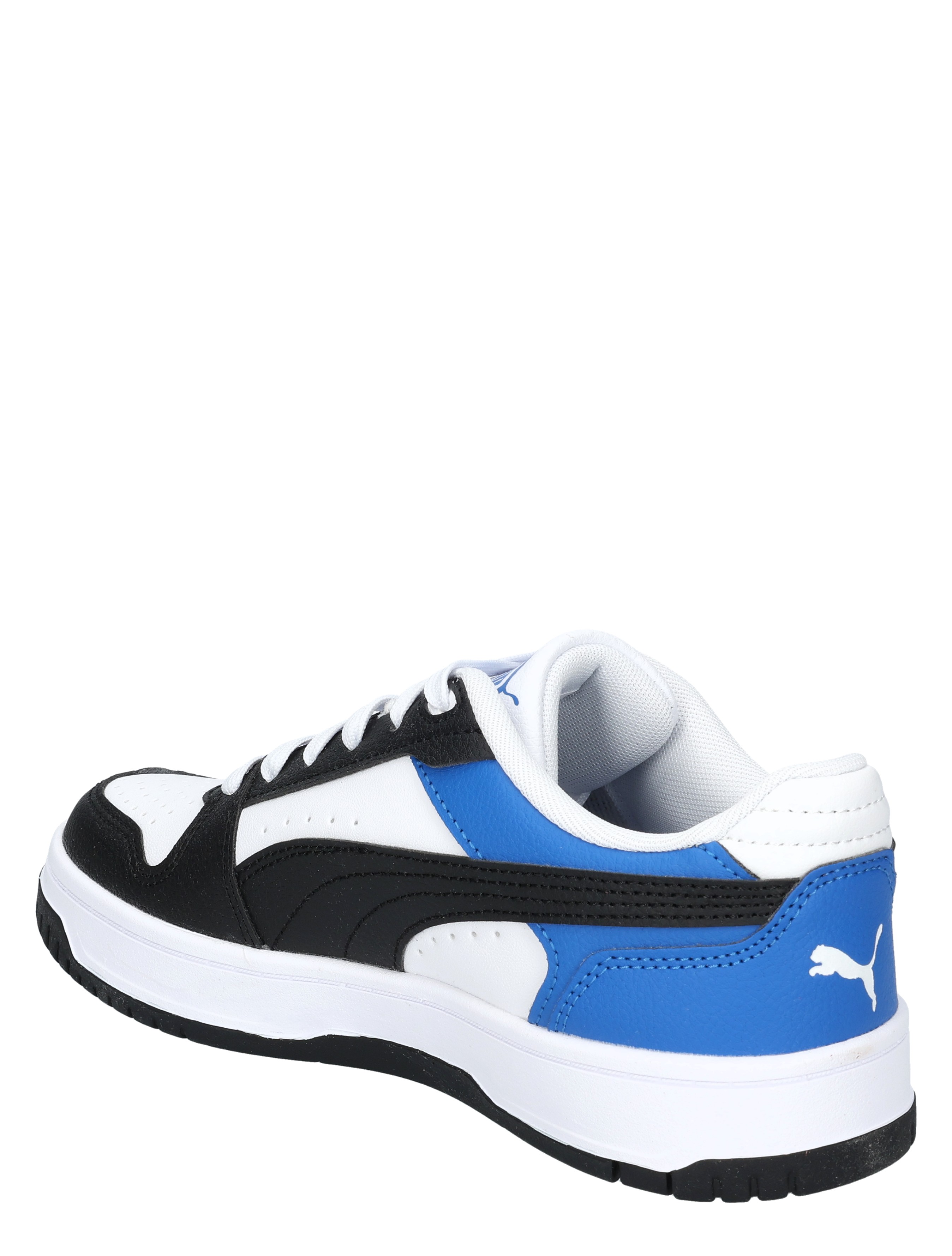 sneaker, laag cut, wit, blauw, zwart