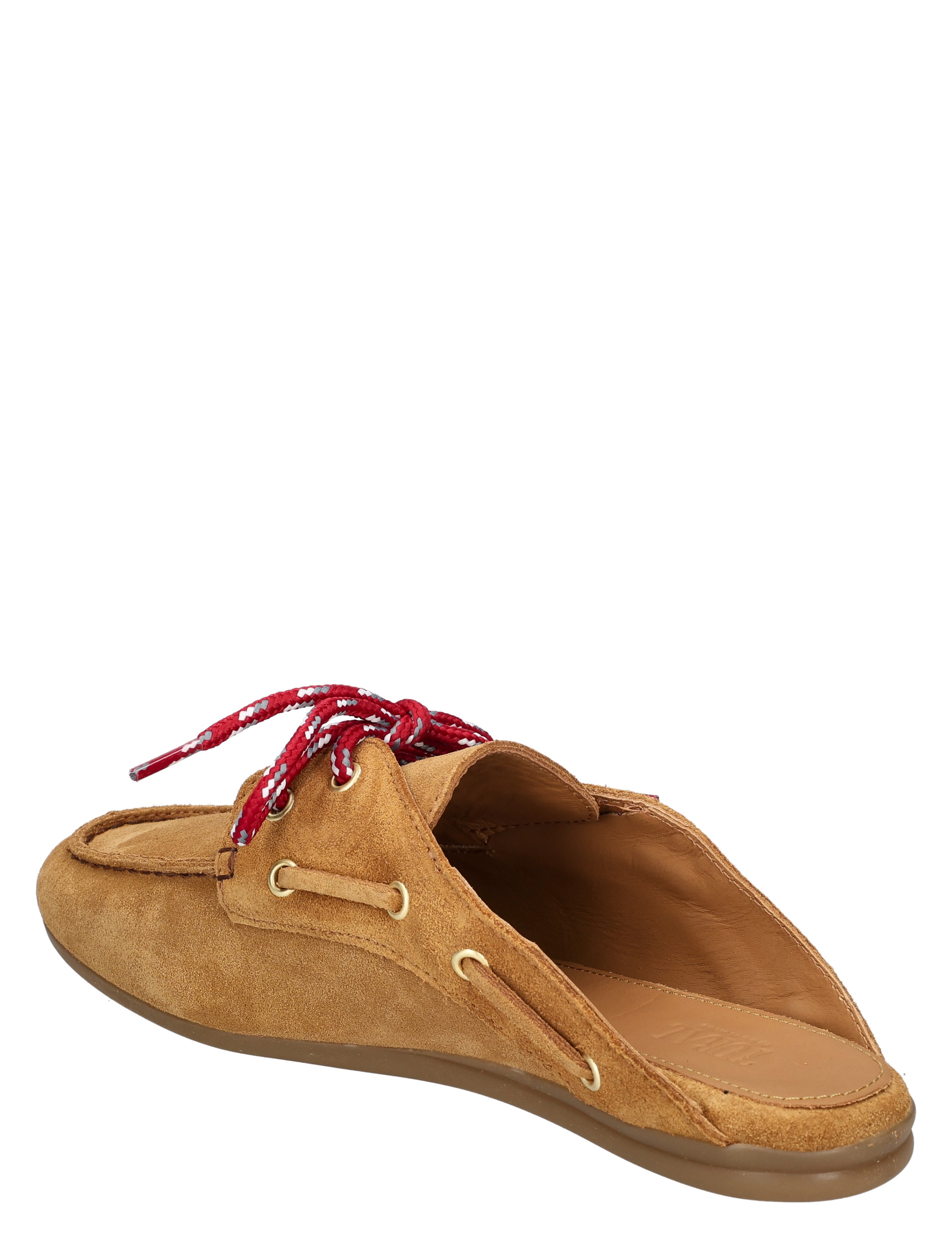 hebbedeschoen, slippers, leder, suede, bruine-slip