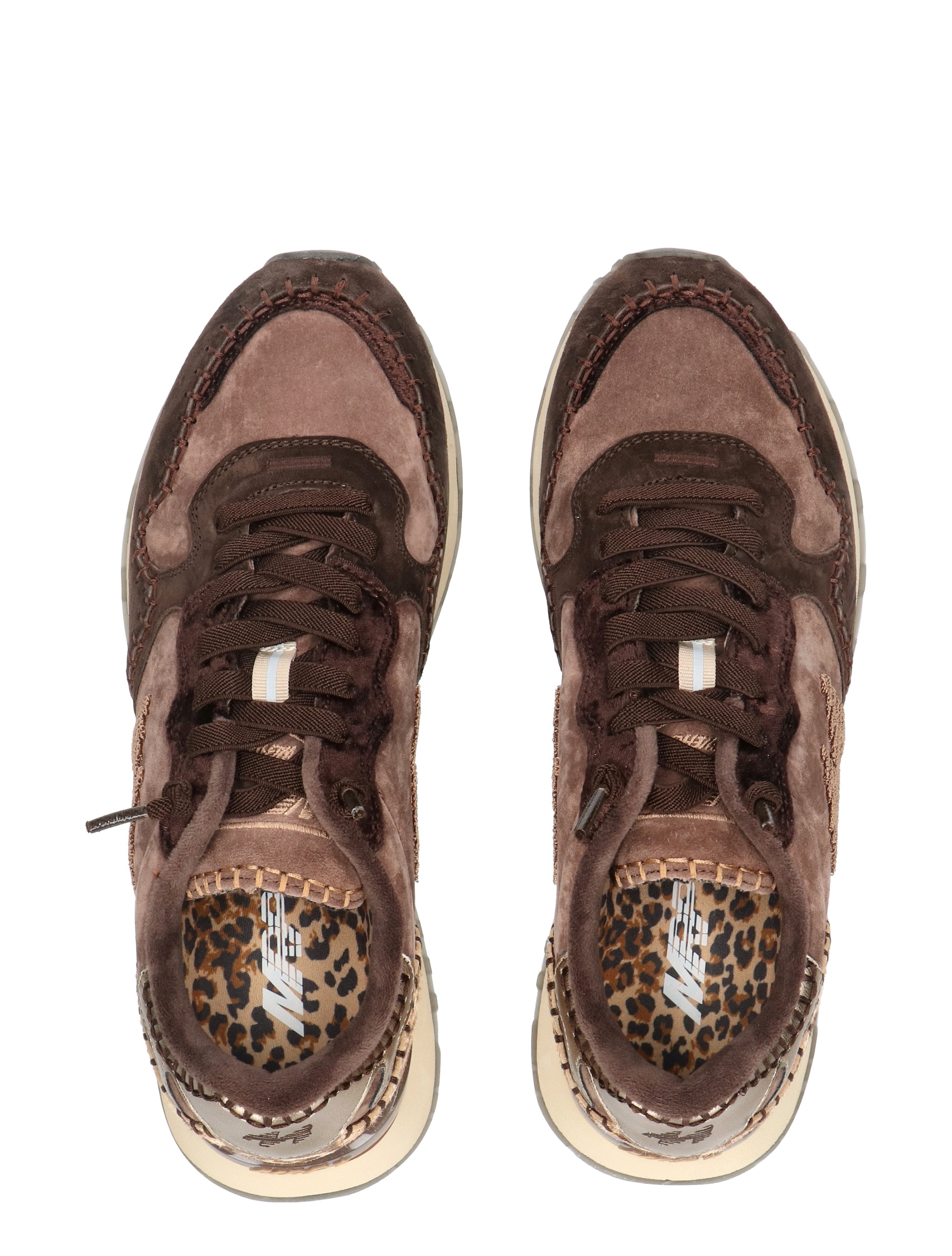 sportschoen, brown, suede, leopardvoering, laced