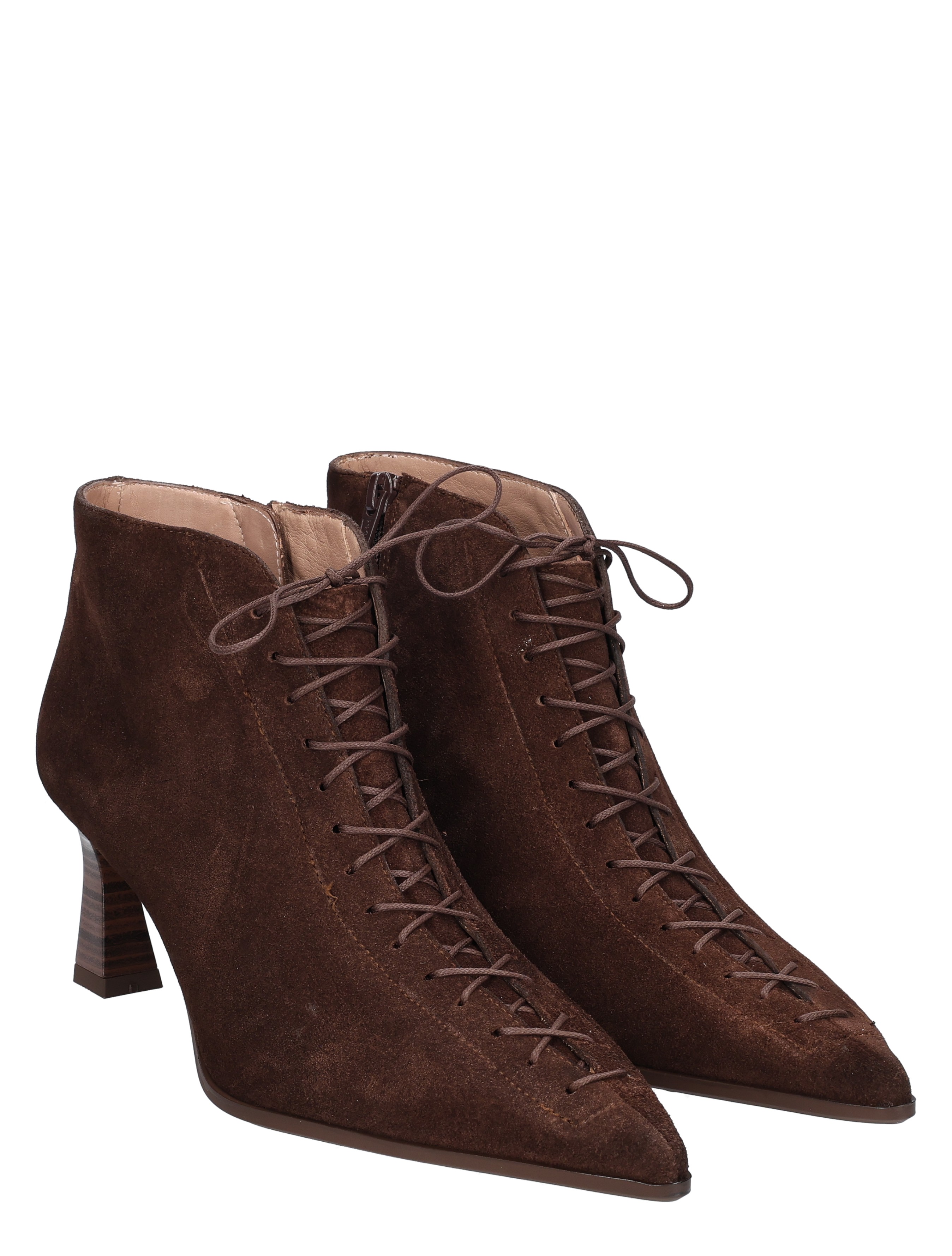 laarzen, antraciet, suede, hooghak, vetersluiting