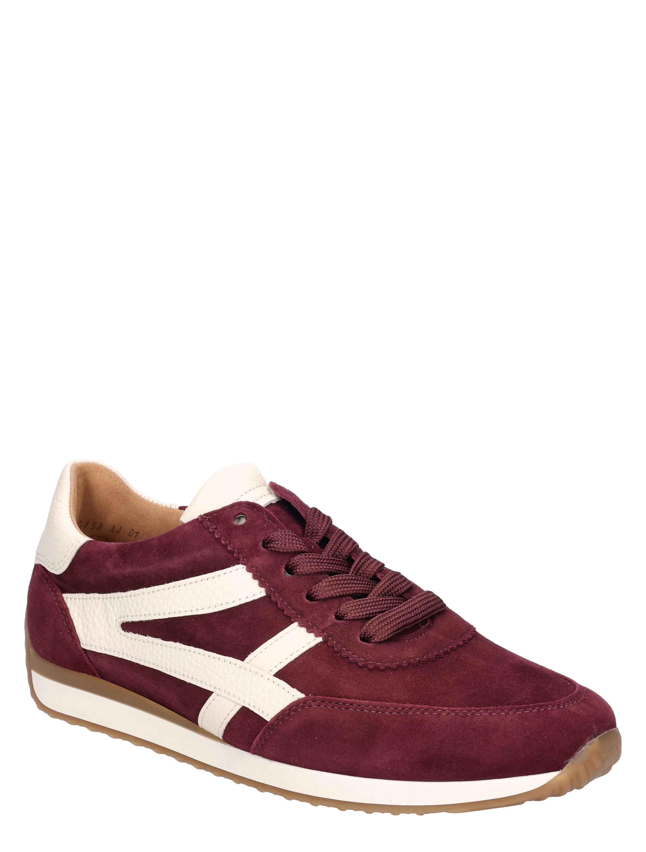 sneaker, wijnrood, suede, luxe sport, witte details