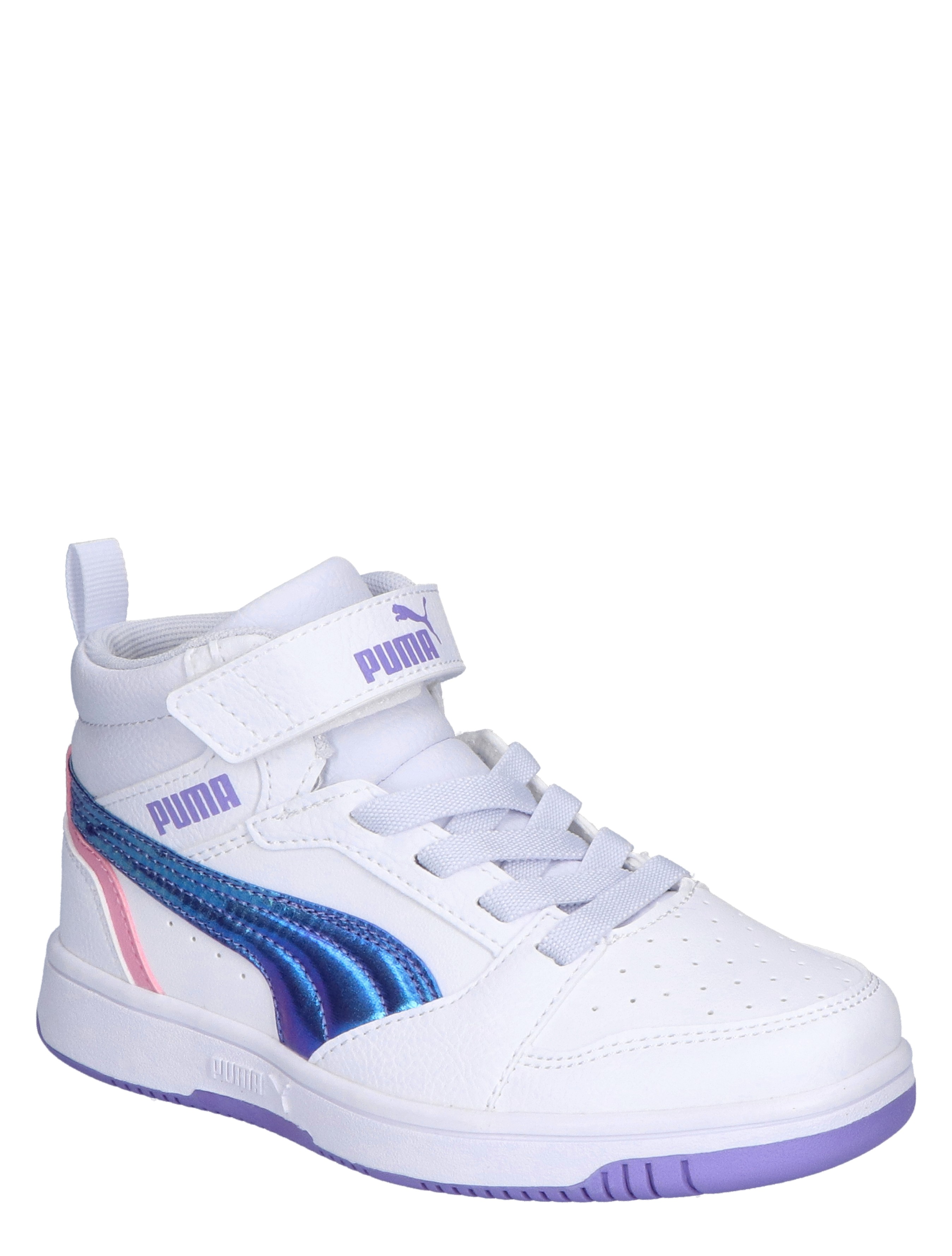 Puma - Rebound V6 Mid Bouncy Velcro White Lavender Mauve - Meisjes - Sneakers - Hoge Sneakers - 44971_84_3