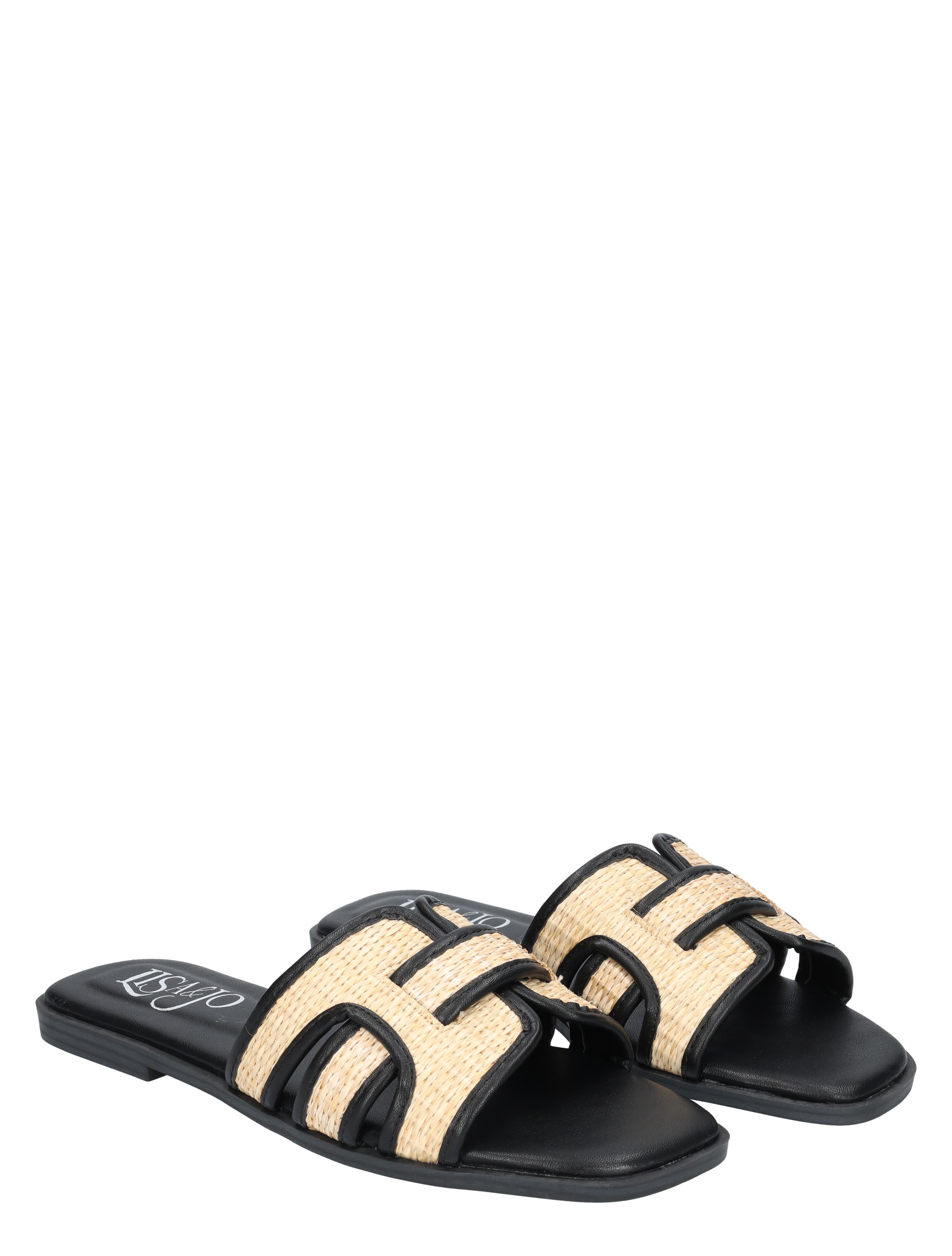 slippers, sandalen, wedge, sandalen met bandjes, natuurvezel bandje