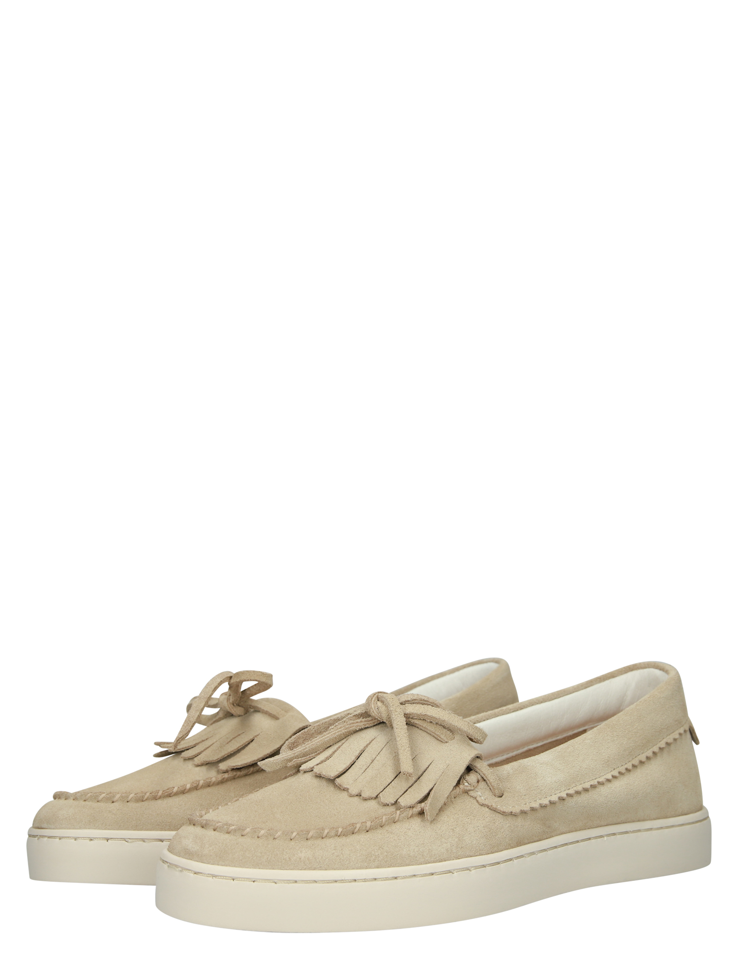 luxe mocassin, suède, tauwloze band, fringes, instapper