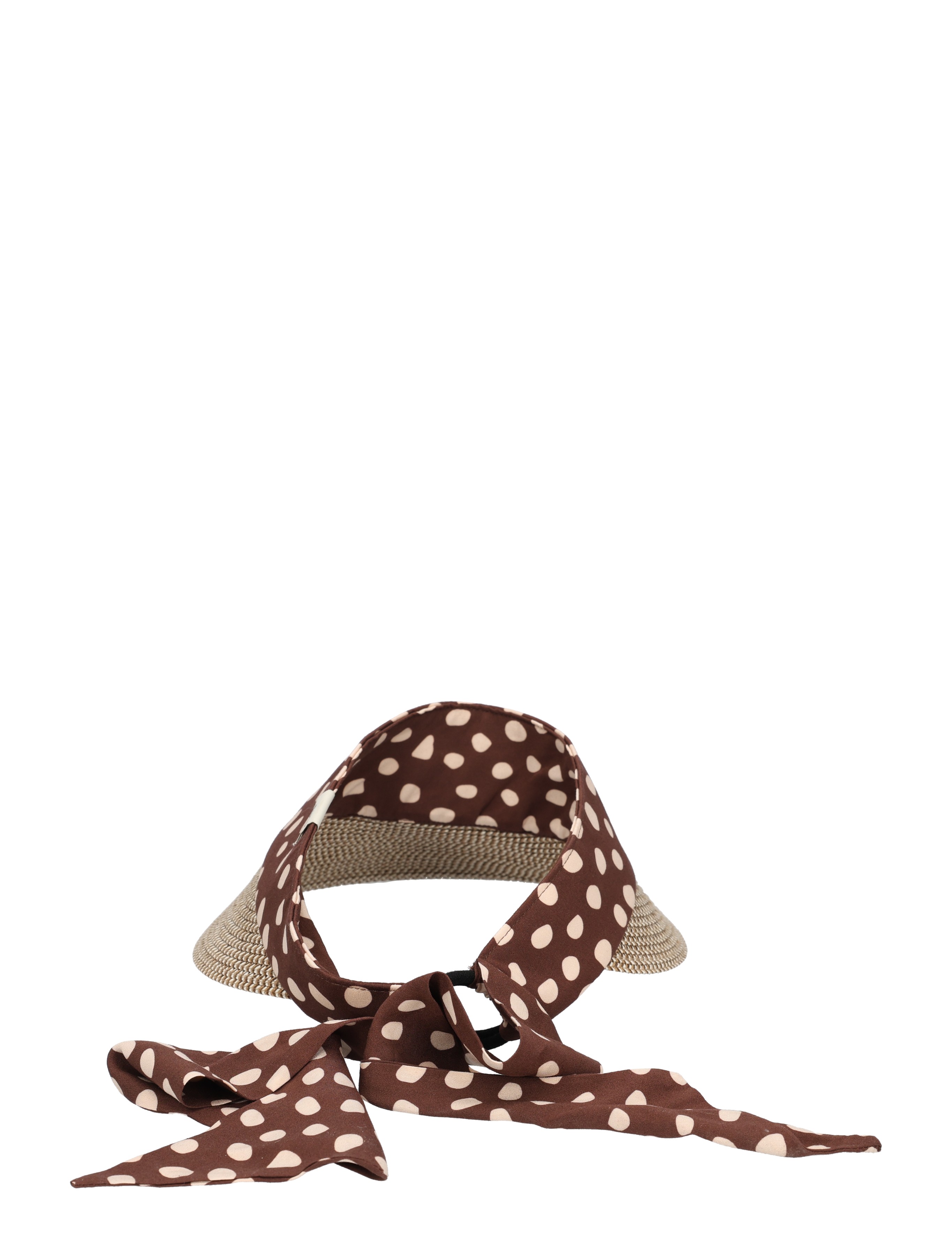 hoed, strawhoed, polkadot, bruine kleur, lint