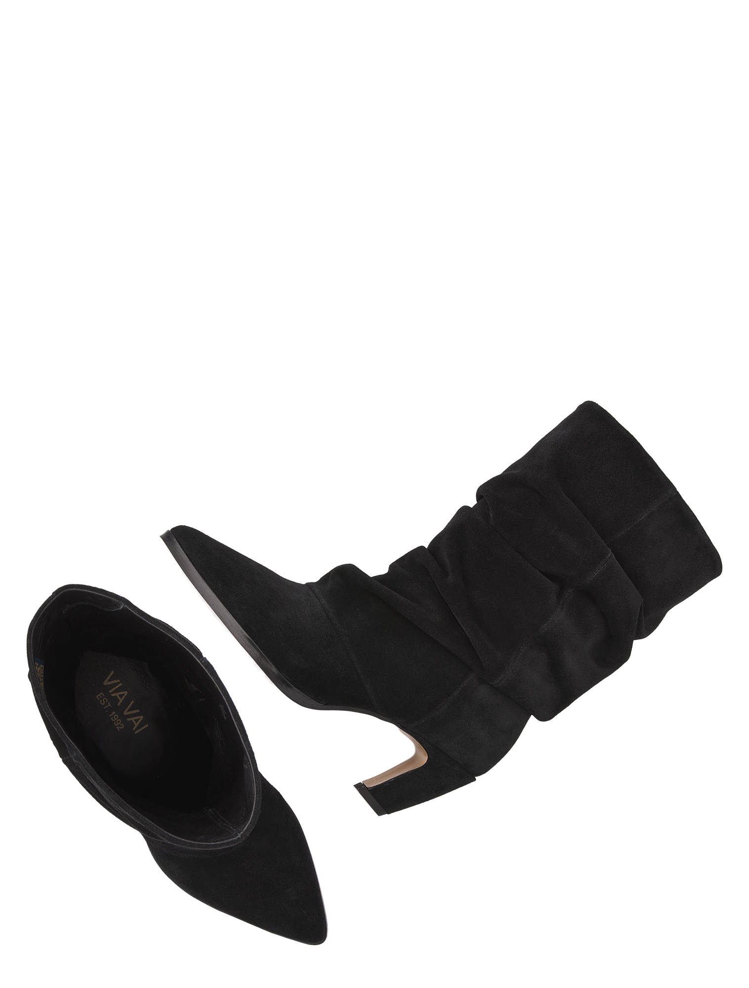 laarzen, suede, zwart, knielaarzen, puntenschoen