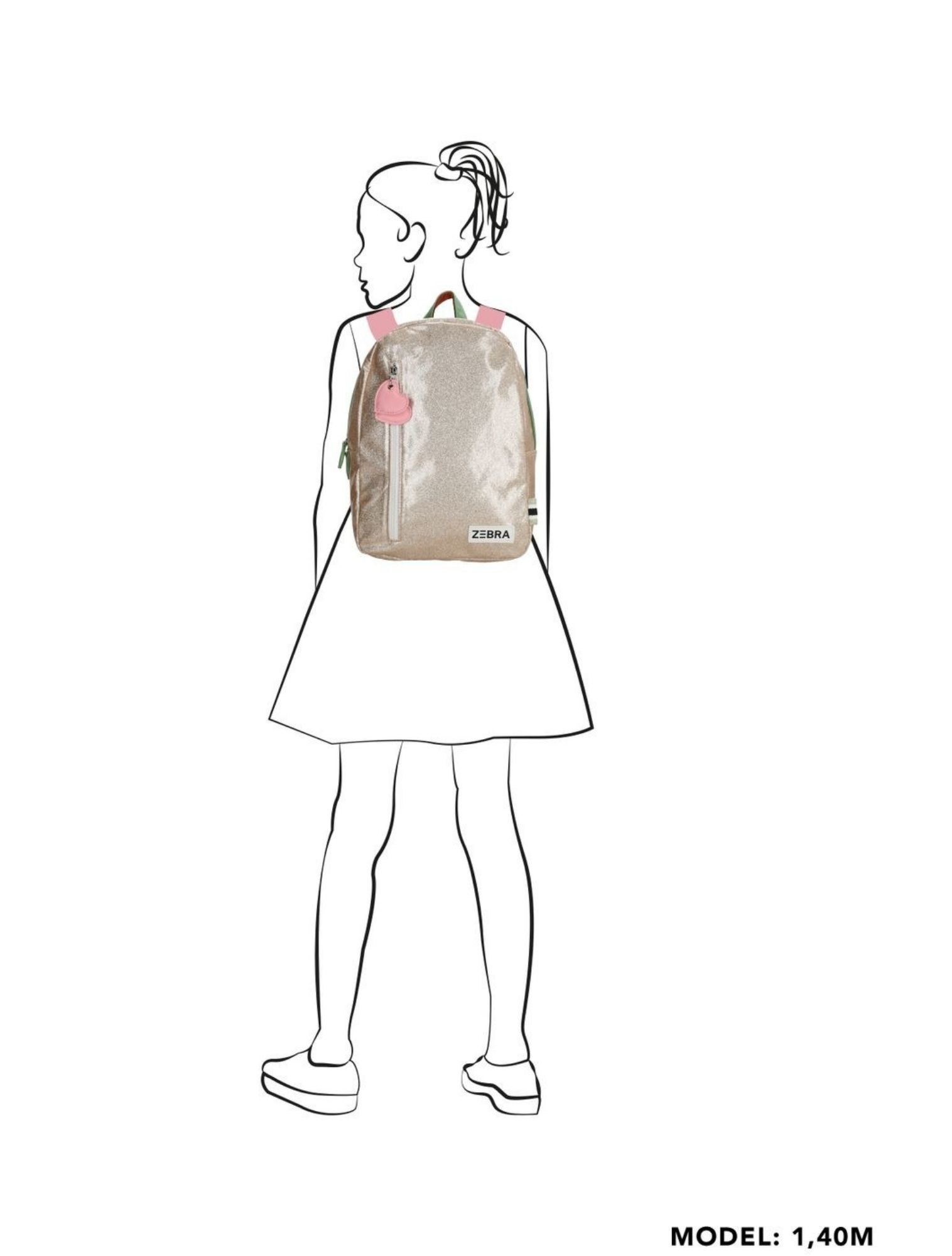 Zebra - Glitter Gold - Meisjes - Rugtassen - 49912_53_5