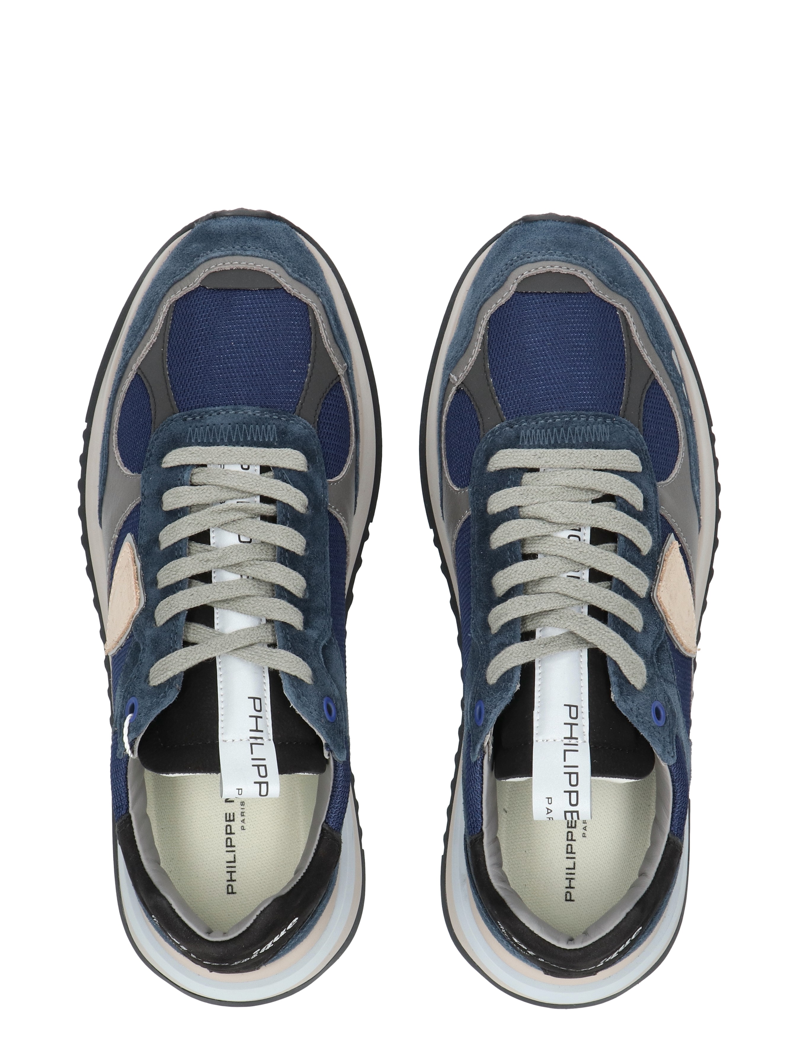 sneakers, sportschoen, donkerblauw, mesh, vilt/gevoerd