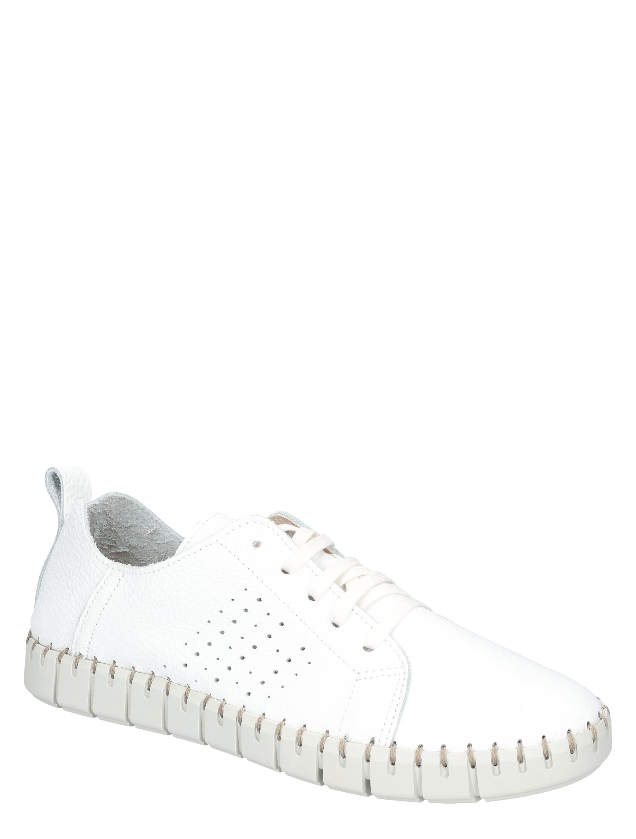 witte sneakers, perforaties, leren pasvorm, lopende schoen, casual schoen