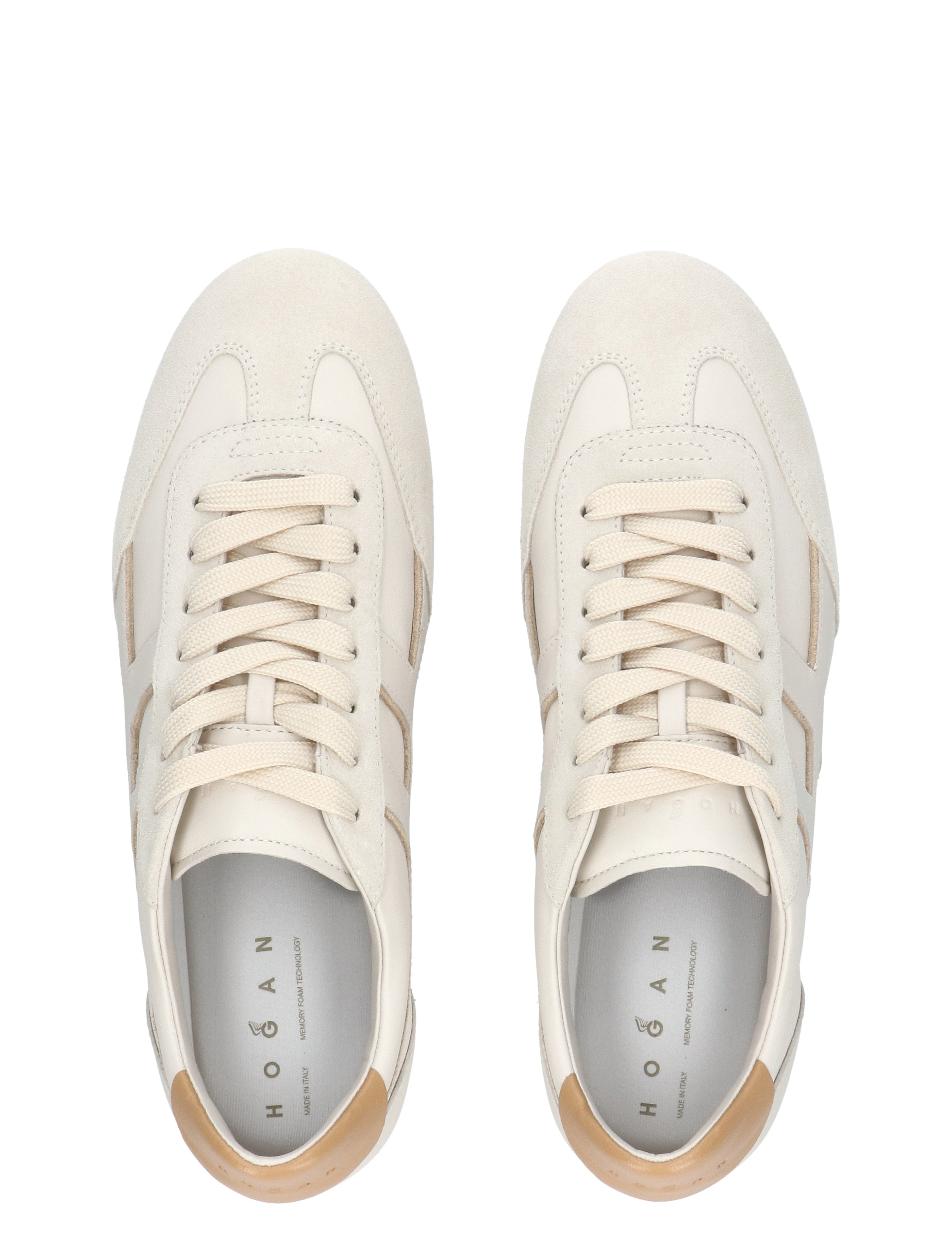 sneakers, laced shoes, beige, leather look, low-cut